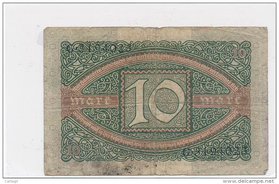 Billets -B2997-Allemagne -10 Mark 1920 (type, Nature, Valeur, état... Voir  Double Scans) - 10 Mark