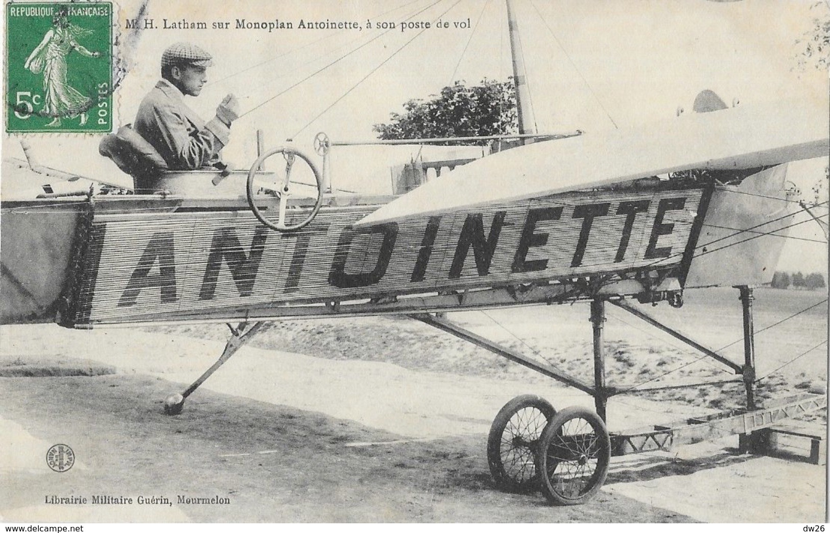 M. H. Latham Sur Monoplan Antoinette à Son Poste De Vol - Librairie Militaire Guérin - ....-1914: Précurseurs