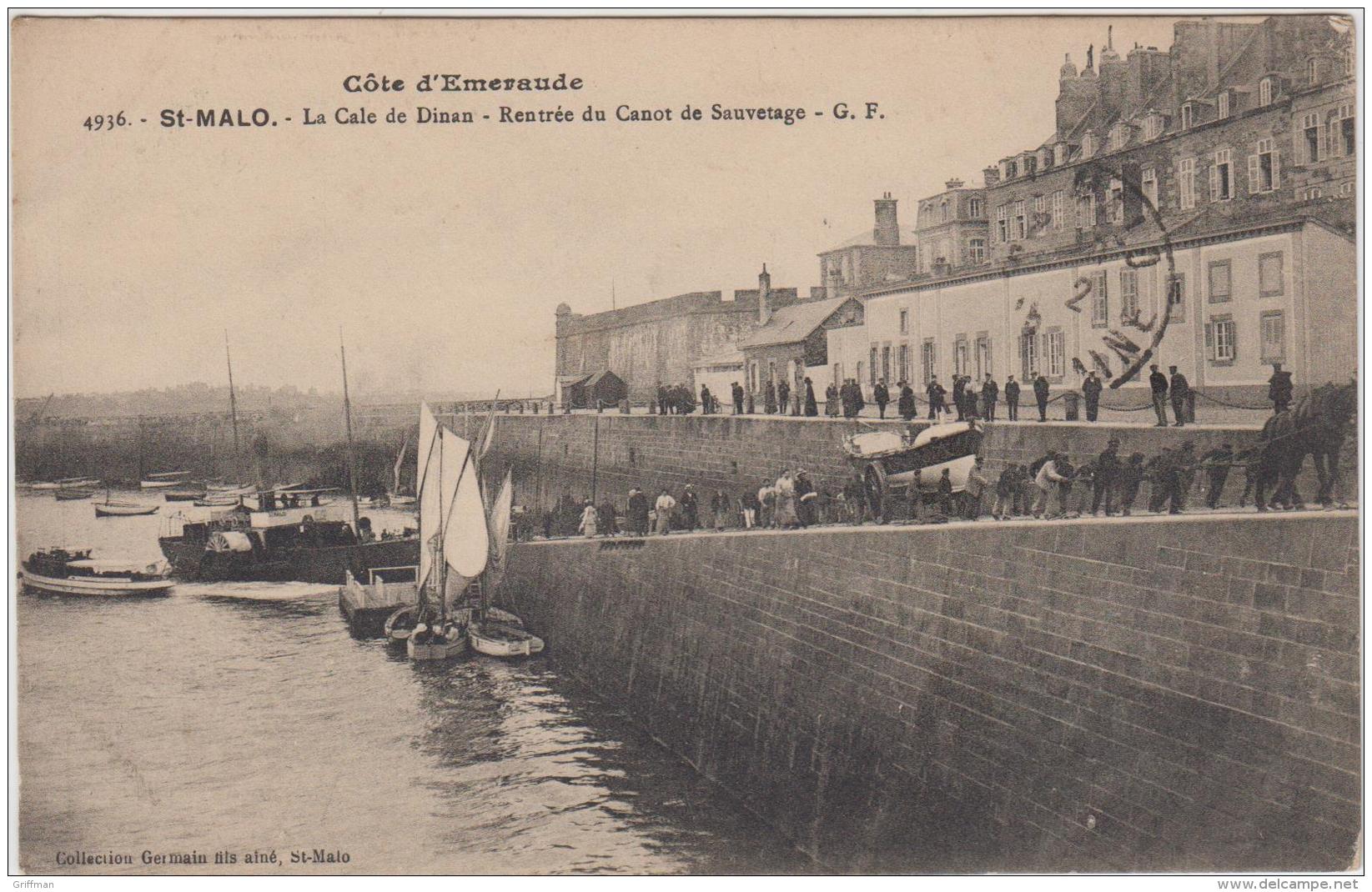 SAINT MALO CALE DE DINAN RENTREE DU CANOT DE SAUVETAGE TBE - Saint Malo