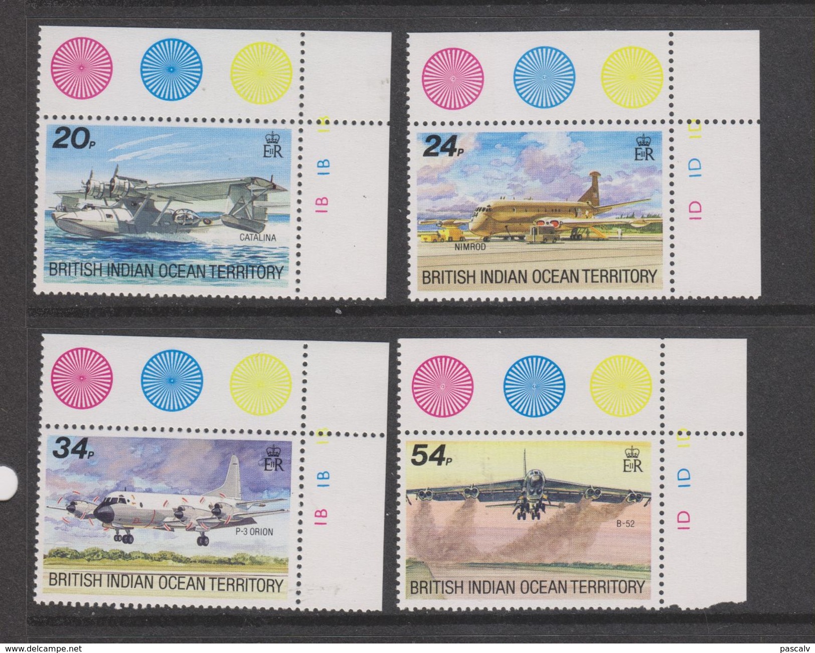 Yvert 123 / 126 ** Neuf Sans Charnière MNH Avion - Territoire Britannique De L'Océan Indien