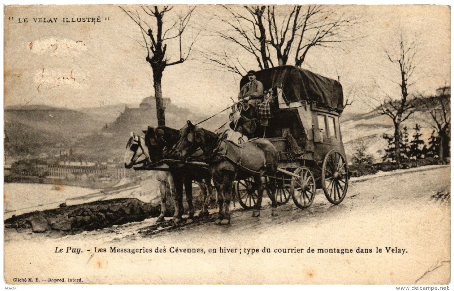 CPA LE PUY Les Messageries Des Cevennes. En Hiver. Type Du Courrier De Montagne Dans Le Velay (a4325) - Le Puy En Velay