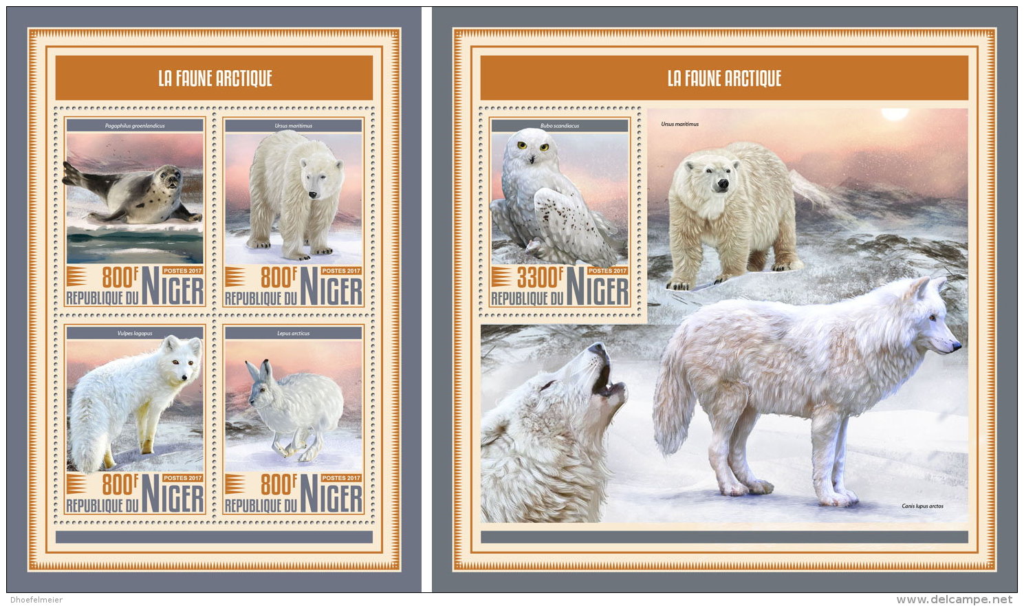 NIGER 2017 MNH** Arctic Fauna Arktische Tierwelt Faune Arctique M/S+S/S - OFFICIAL ISSUE - DH1749 - Arctic Tierwelt