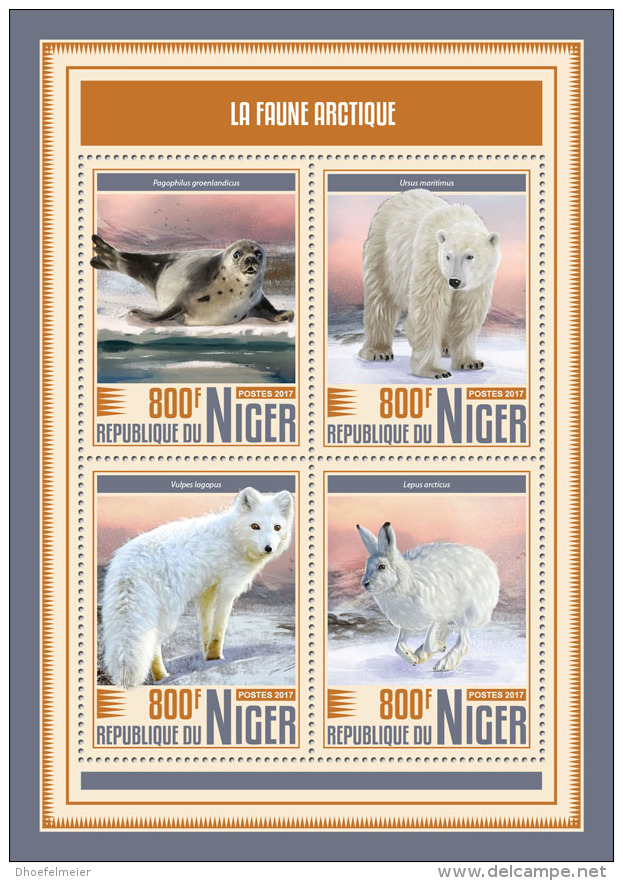 NIGER 2017 MNH** Arctic Fauna Arktische Tierwelt Faune Arctique M/S - IMPERFORATED - DH1749 - Arctic Tierwelt