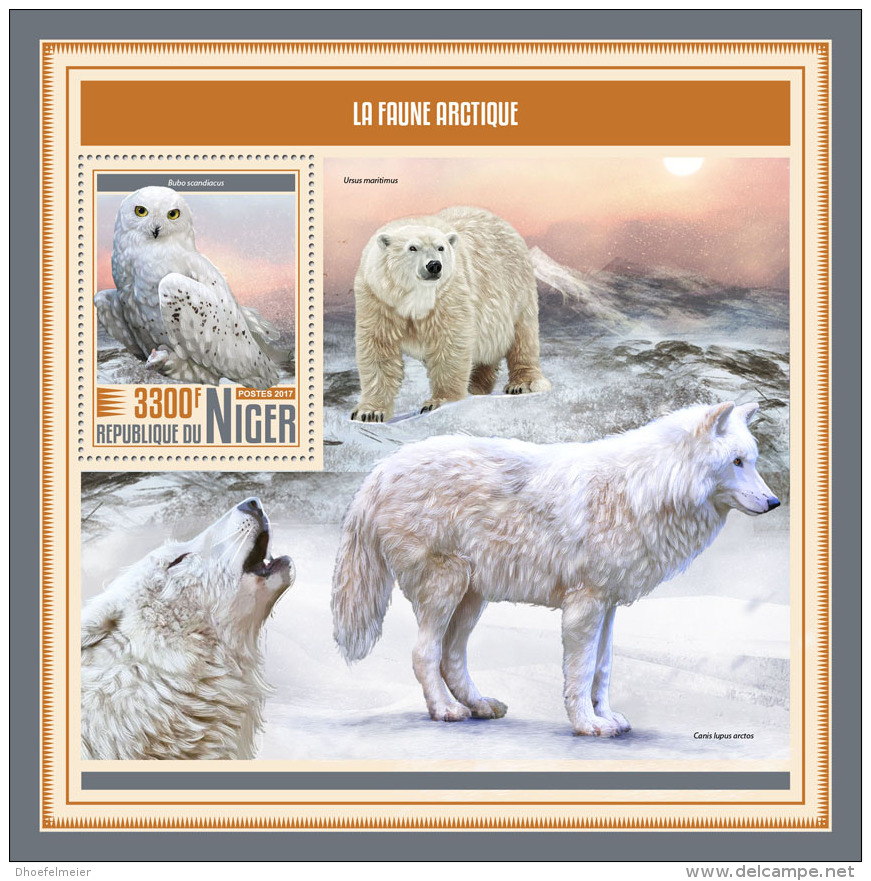 NIGER 2017 MNH** Arctic Fauna Arktische Tierwelt Faune Arctique S/S - IMPERFORATED - DH1749 - Arctic Tierwelt