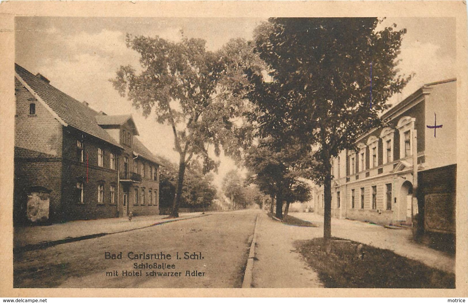 BAD CARLSRUHE In Schlesien - Schlossallée, Mit Hotel Schwarzer Adler. - Schlesien