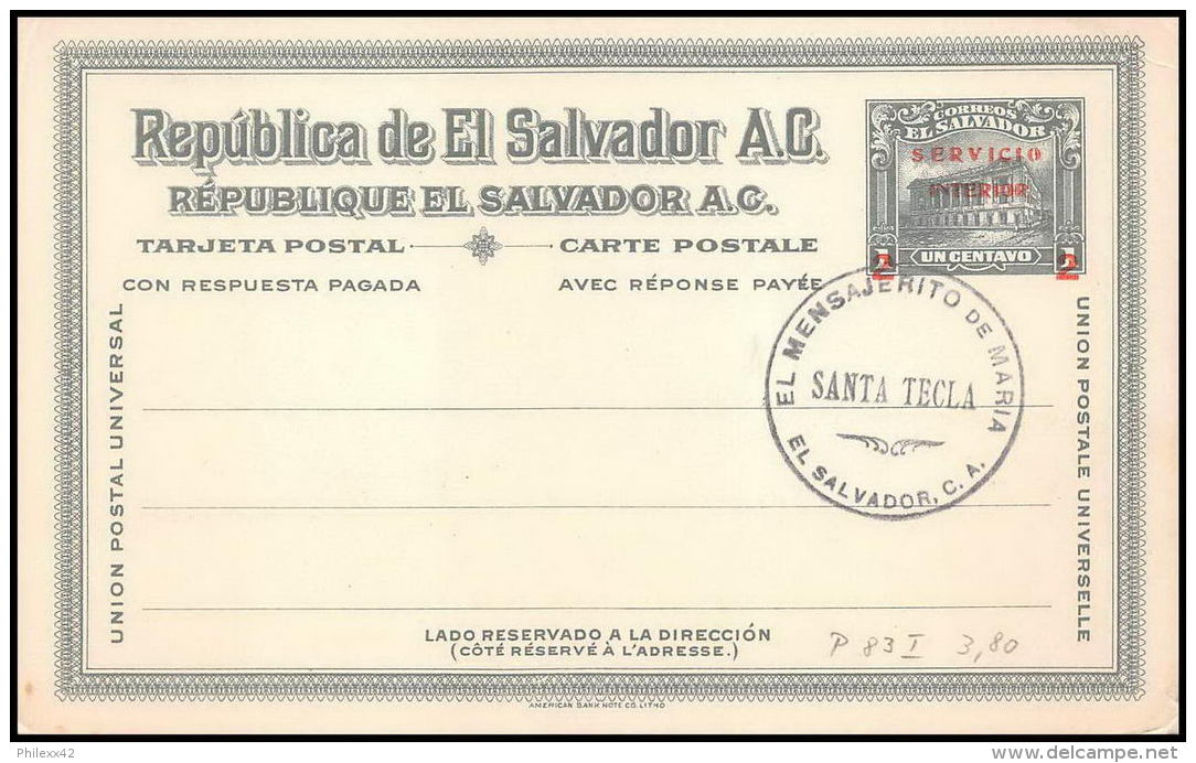 3472/ Salvador Entier Stationery Carte Postale (postcard) N°98 Neuf Tb Overprint 1920 - El Salvador