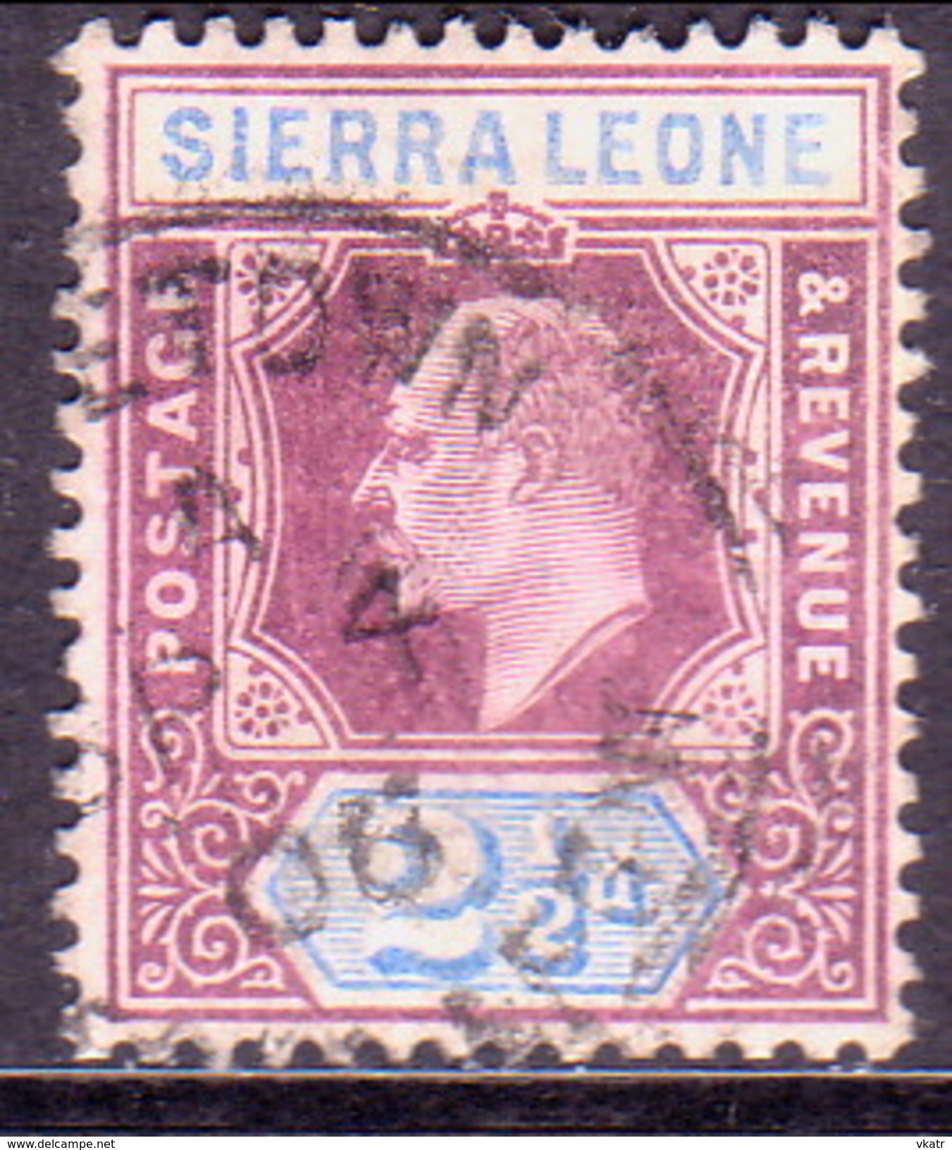 SIERRA LEONE 1905 SG #90 2½d Used Wmk Mult.Crown CA - Sierra Leone (...-1960)