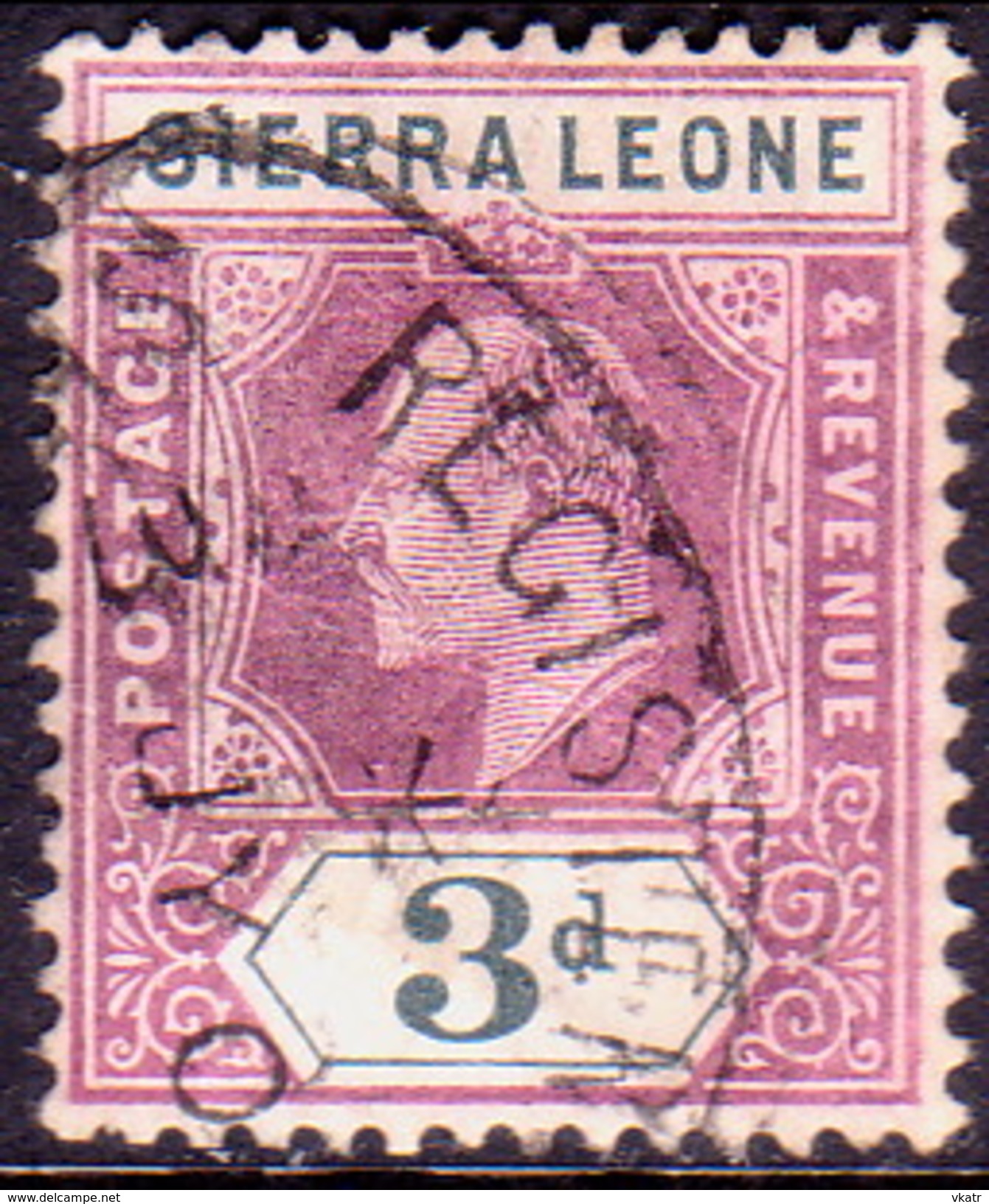 SIERRA LEONE 1905 SG #91 3d Used Wmk Mult.Crown CA - Sierra Leone (...-1960)