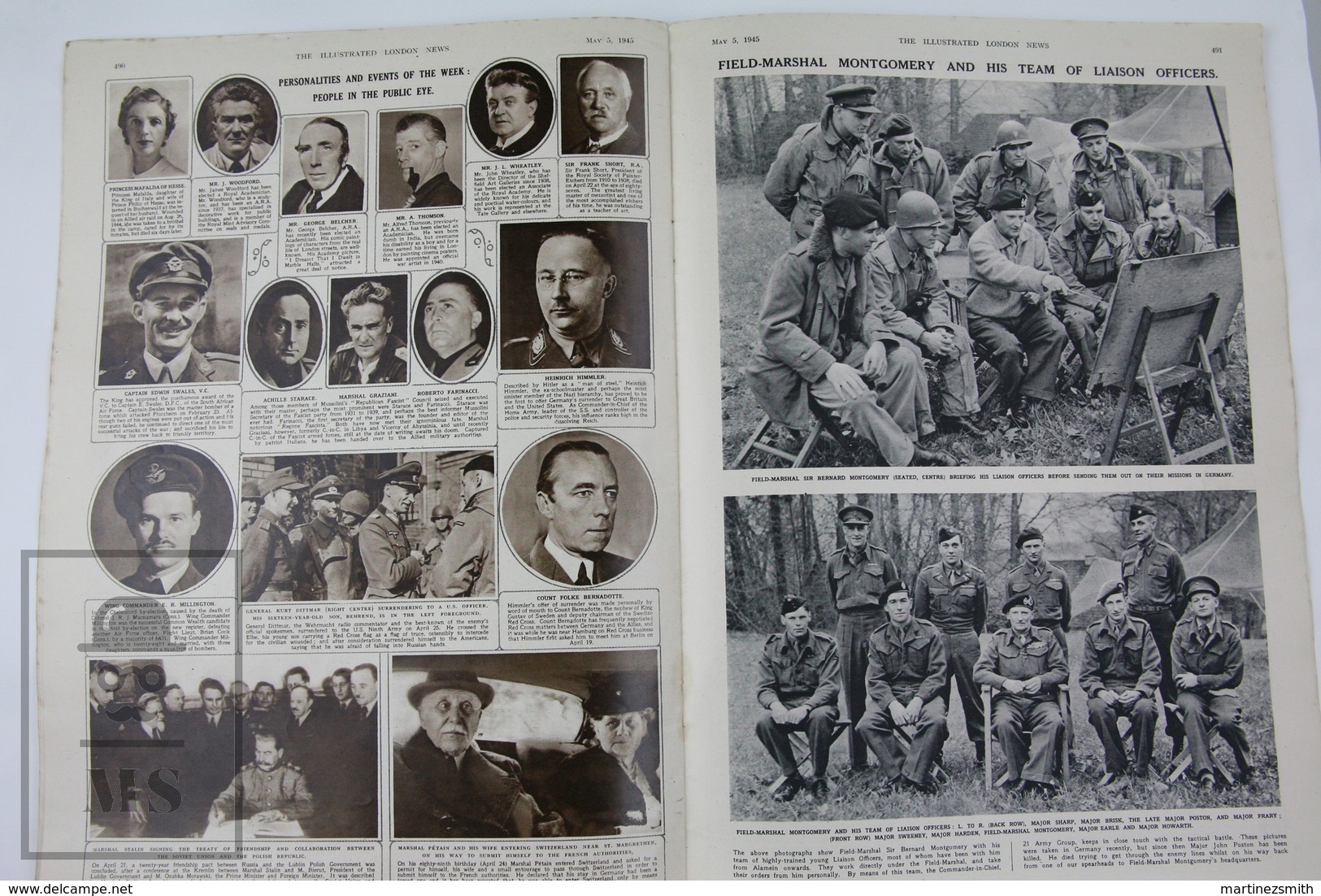 WWII The Illustrated London News, May 5, 1945 - The King George VI By Oswald Birley, Mussolini, The Fall Of Bremen - History