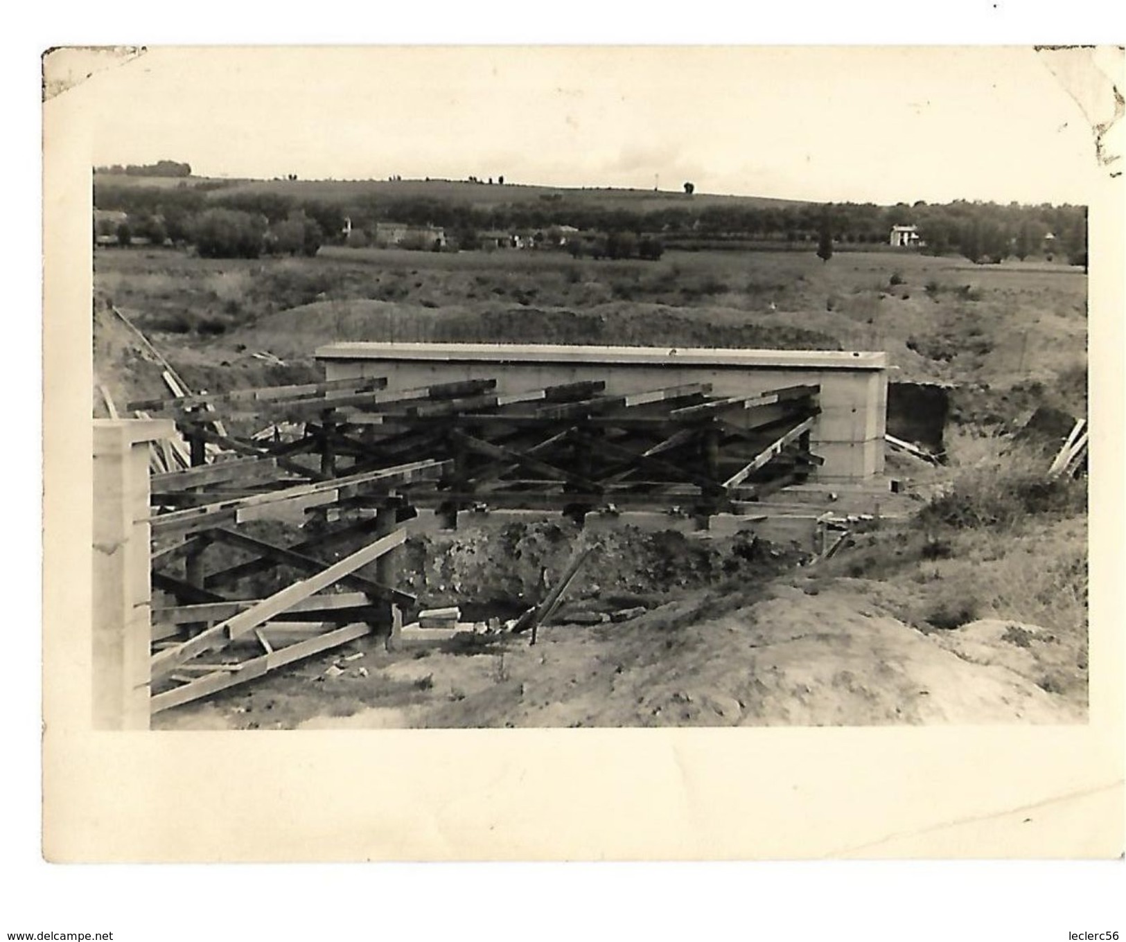 31 BAZIEGE 1957 PHOTO N/B 120 X 90 Mm CONSTRUCTION D'UN PONT SUR L'HERS 2 SCANS - Autres & Non Classés