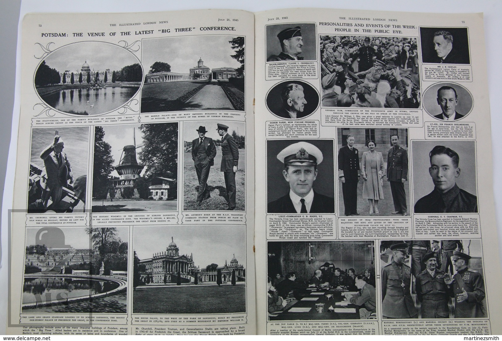 WWII The Illustrated London News, July 21, 1945, Tse-ven Soong China Prime Minister Portrait, Storm In The Pacific - Storia