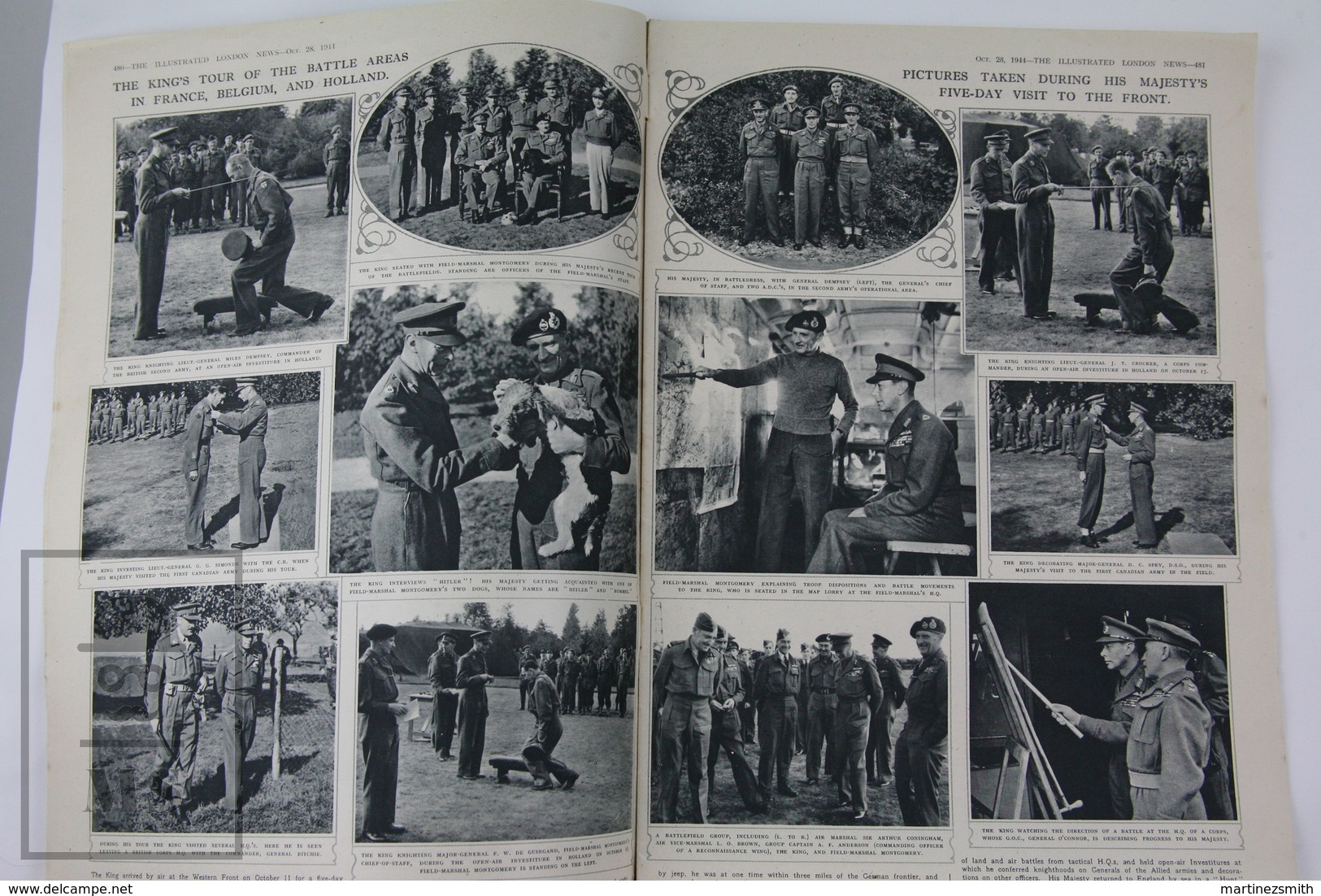 WWII The Illustrated London News, October 28, 1944 - King George VI And General Eisenhower, Polish Patriots Surrender - History