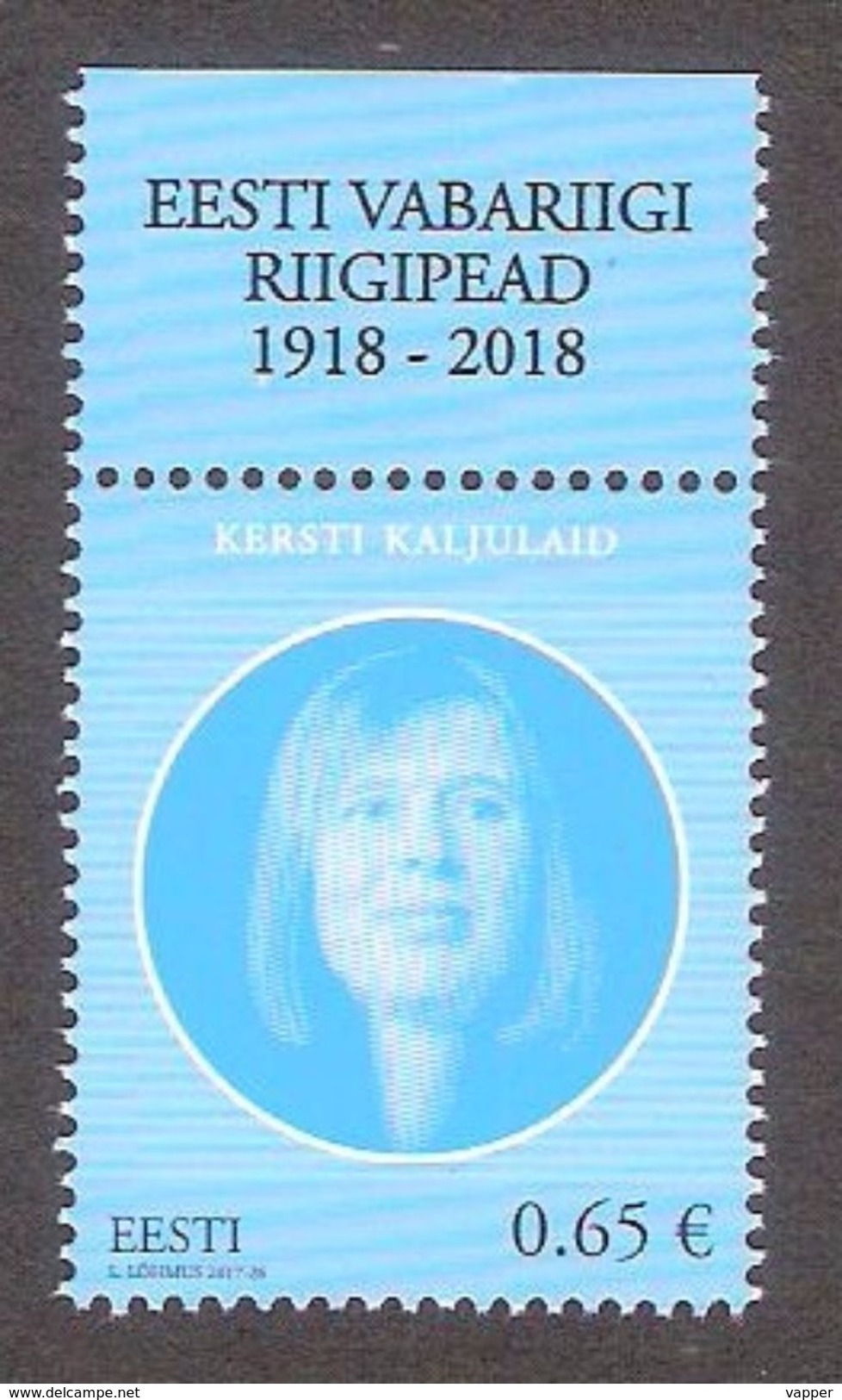 Kersti Kaljulaid President Of The Republic Of Estonia 2017 Estonia MNH  Stamp + Label Mi 903 - Estonie