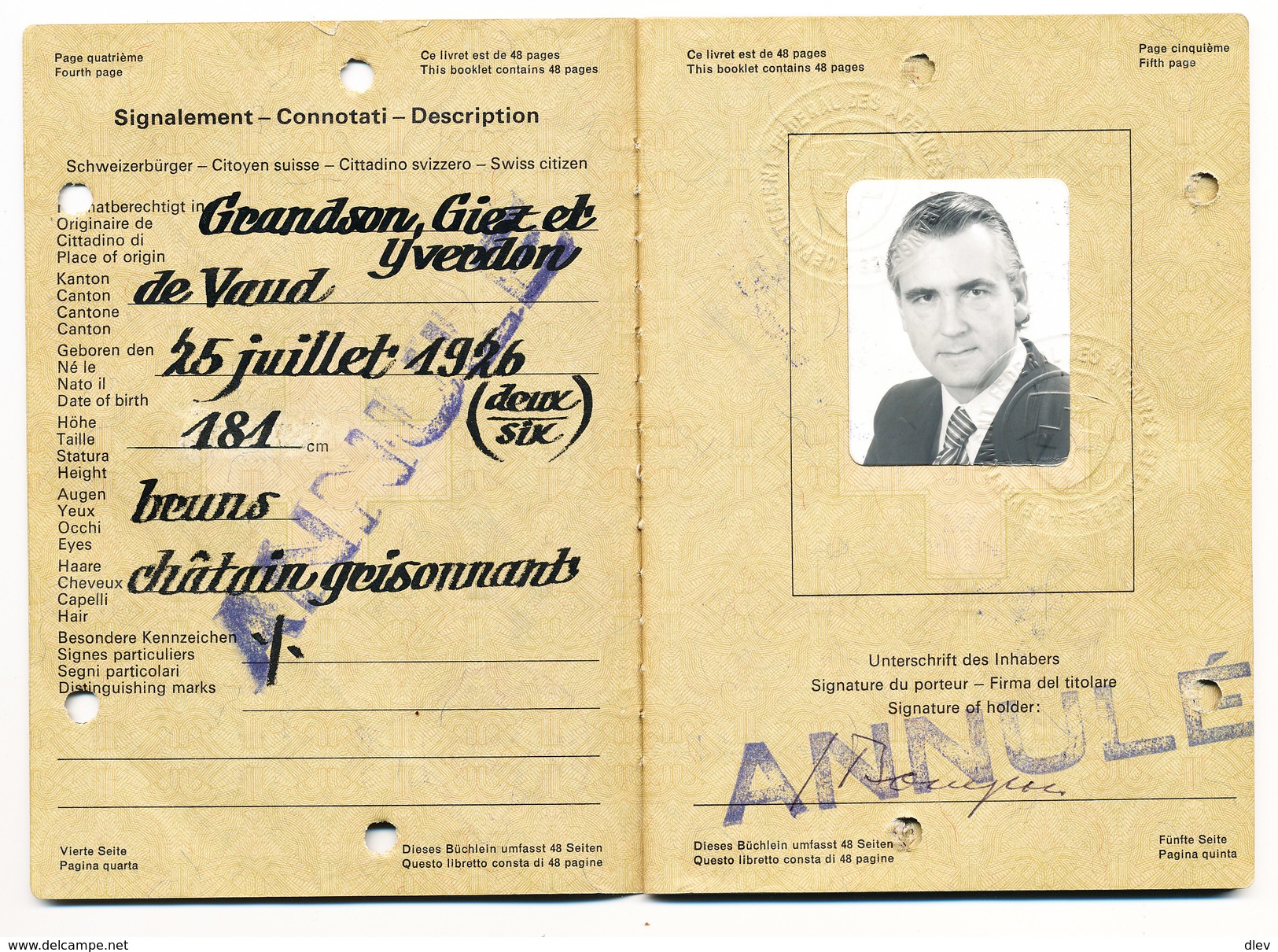 Passeport Diplomatique Suisse - Mr Bourgeois Jean Embassadeur En Indonésie - 1980 - Documents Historiques