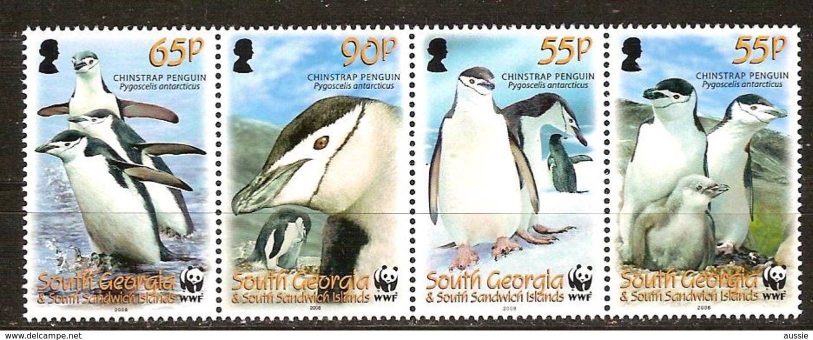 South Georgia 2008 Yvertn° 441-444 Mi 454-457 *** MNH Faune WWF Pinguins - Géorgie Du Sud