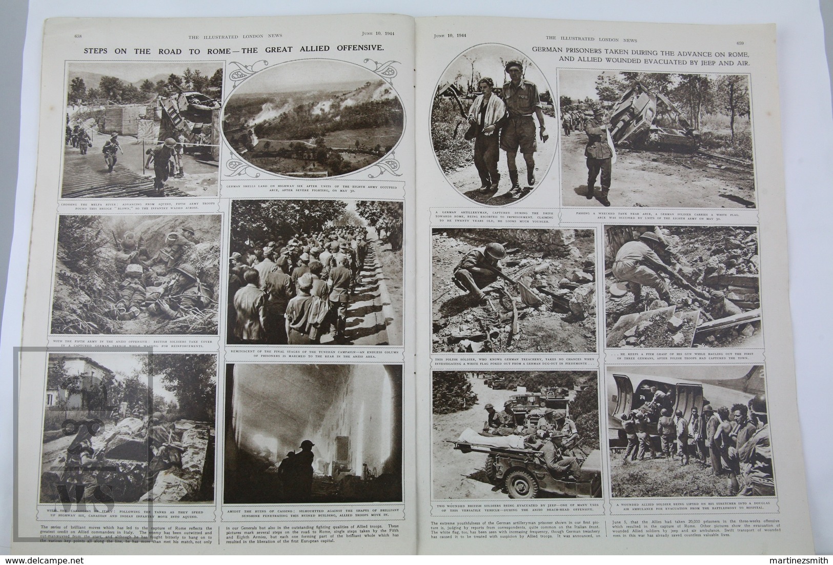 WWII The Illustrated London News, June 10, 1944 - General Dwight Eisenhower, General Sir Bernard Montgomery - Histoire