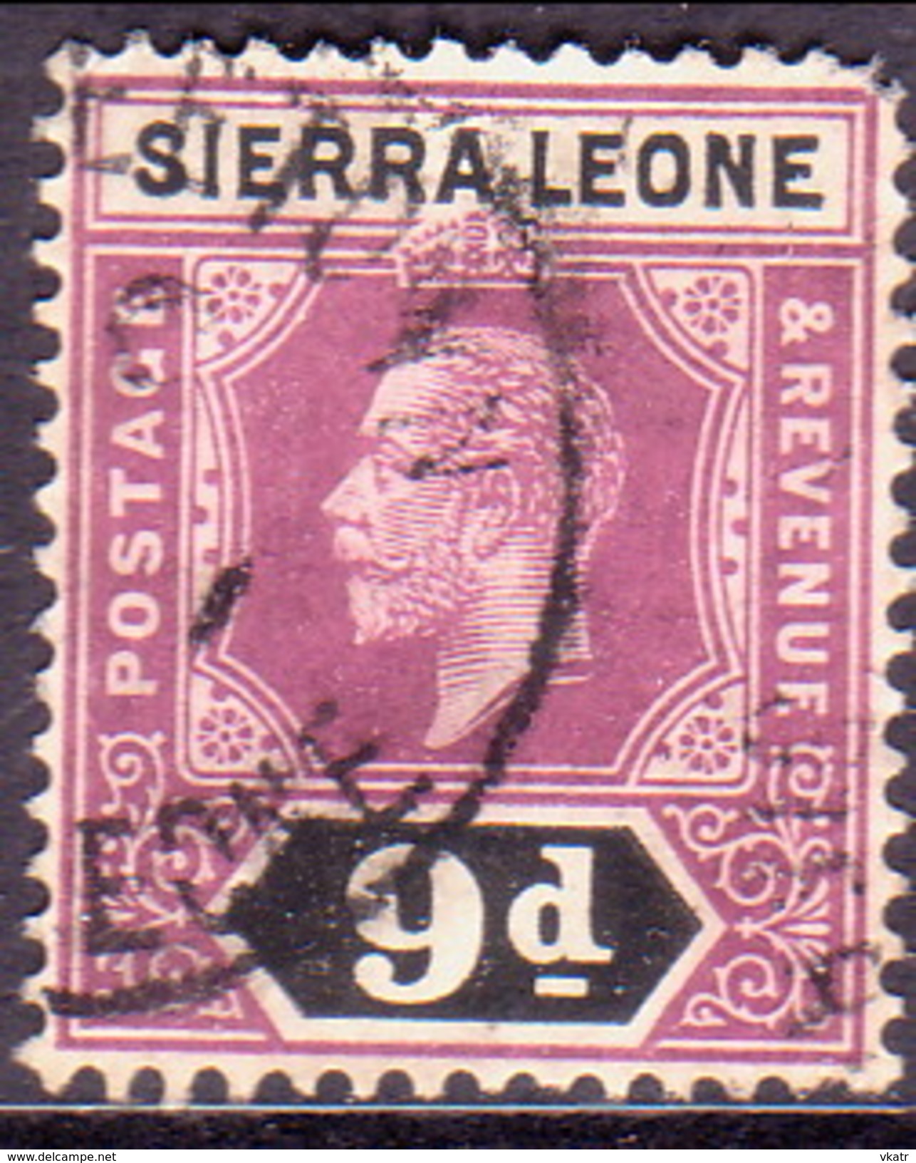SIERRA LEONE 1912 SG #121 9d Used Wmk Mult.Crown CA Die I CV £12 Faulted Corner - Sierra Leone (...-1960)