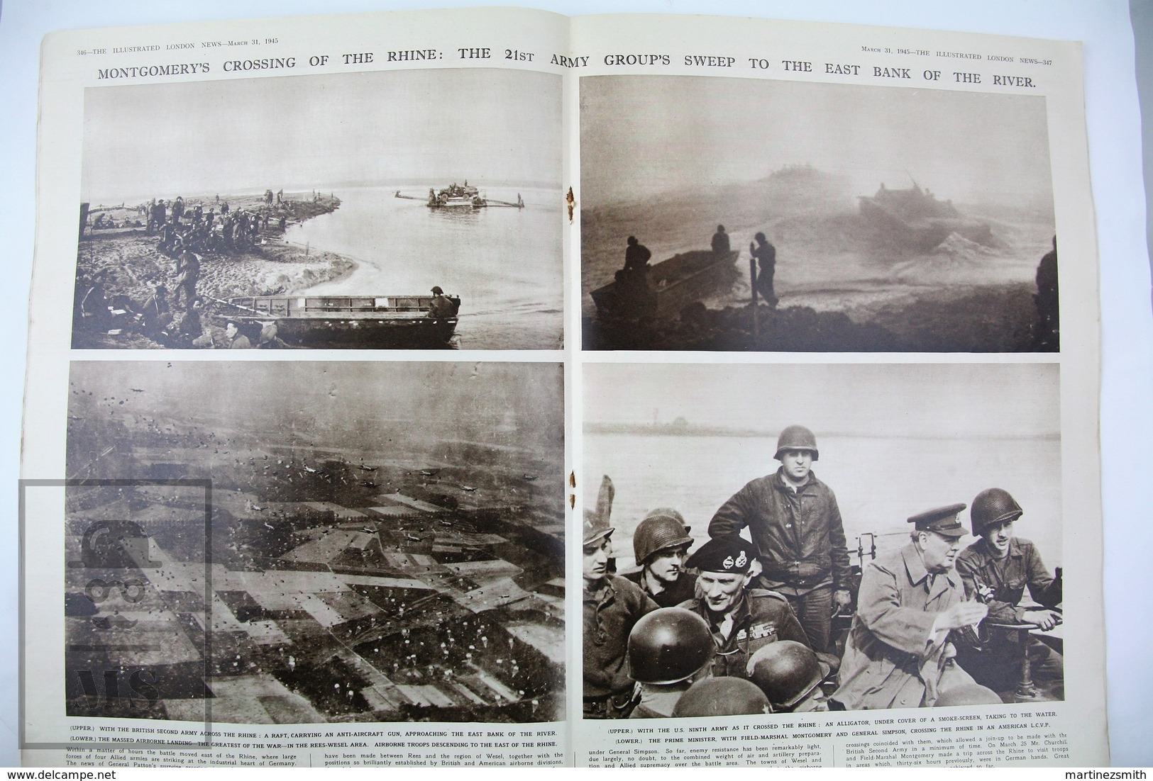 WWII The Illustrated London News, March 31, 1945 - Lieut. General George S. Patton, Montgomery Crossing Of The Rhine - Historia