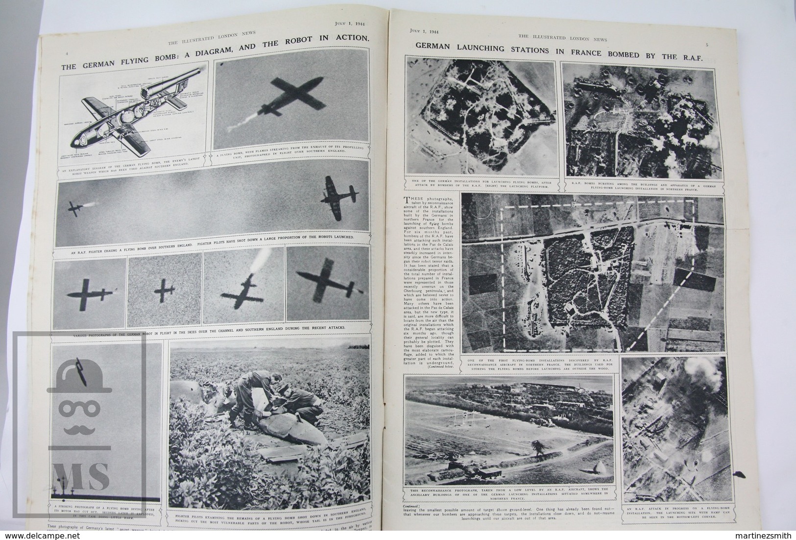 WWII The Illustrated London News, July 1, 1944 - Battle Scenes In Normandy, German Flying Bomb, Sir. Harold Alexander - Geschiedenis