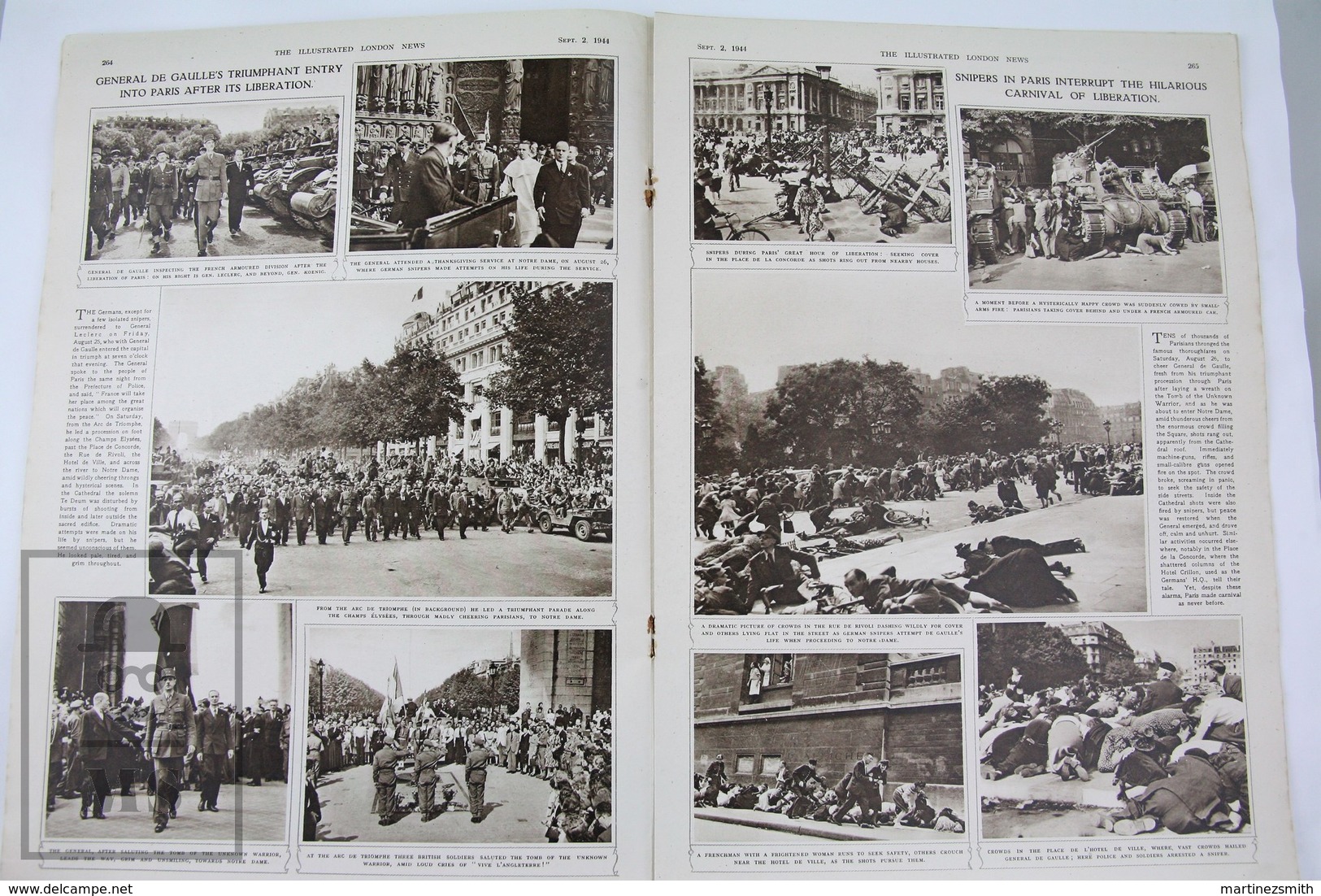 WWII The Illustrated London News, September 2, 1944 - Bernard Montgomery And His Generals, General De Gaulle - History