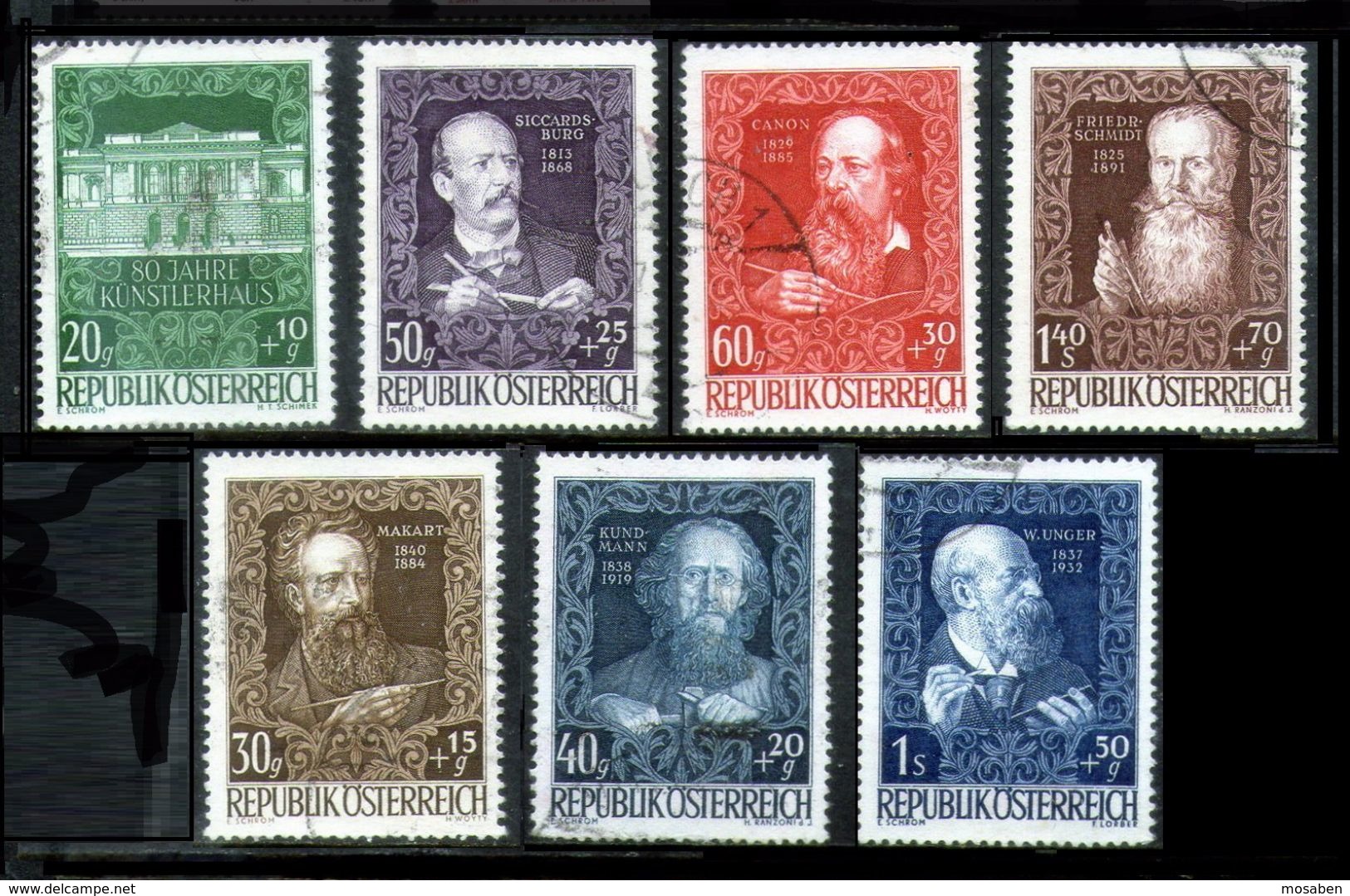 AUSTRIA	-	Yv. 732-738	-	Mi. 878-884	- Serie Completa -		N-11814 - Used Stamps