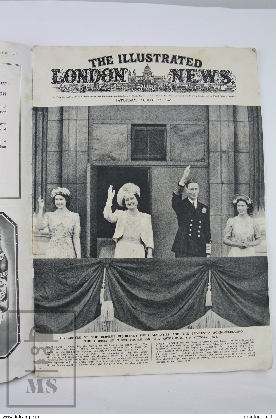 WWII The Illustrated London News, August 25, 1945 - Their Majesties And The Princesses Of England - Historia