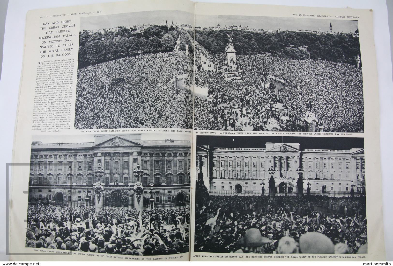 WWII The Illustrated London News, August 25, 1945 - Their Majesties And The Princesses Of England - Storia