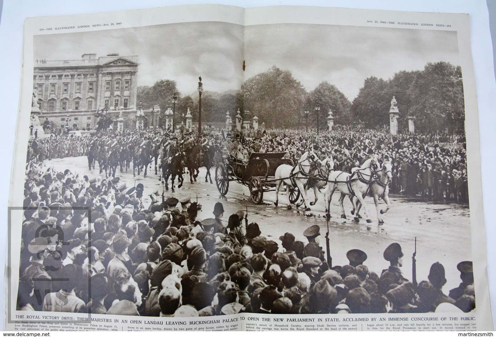 WWII The Illustrated London News, August 25, 1945 - Their Majesties And The Princesses Of England - Historia