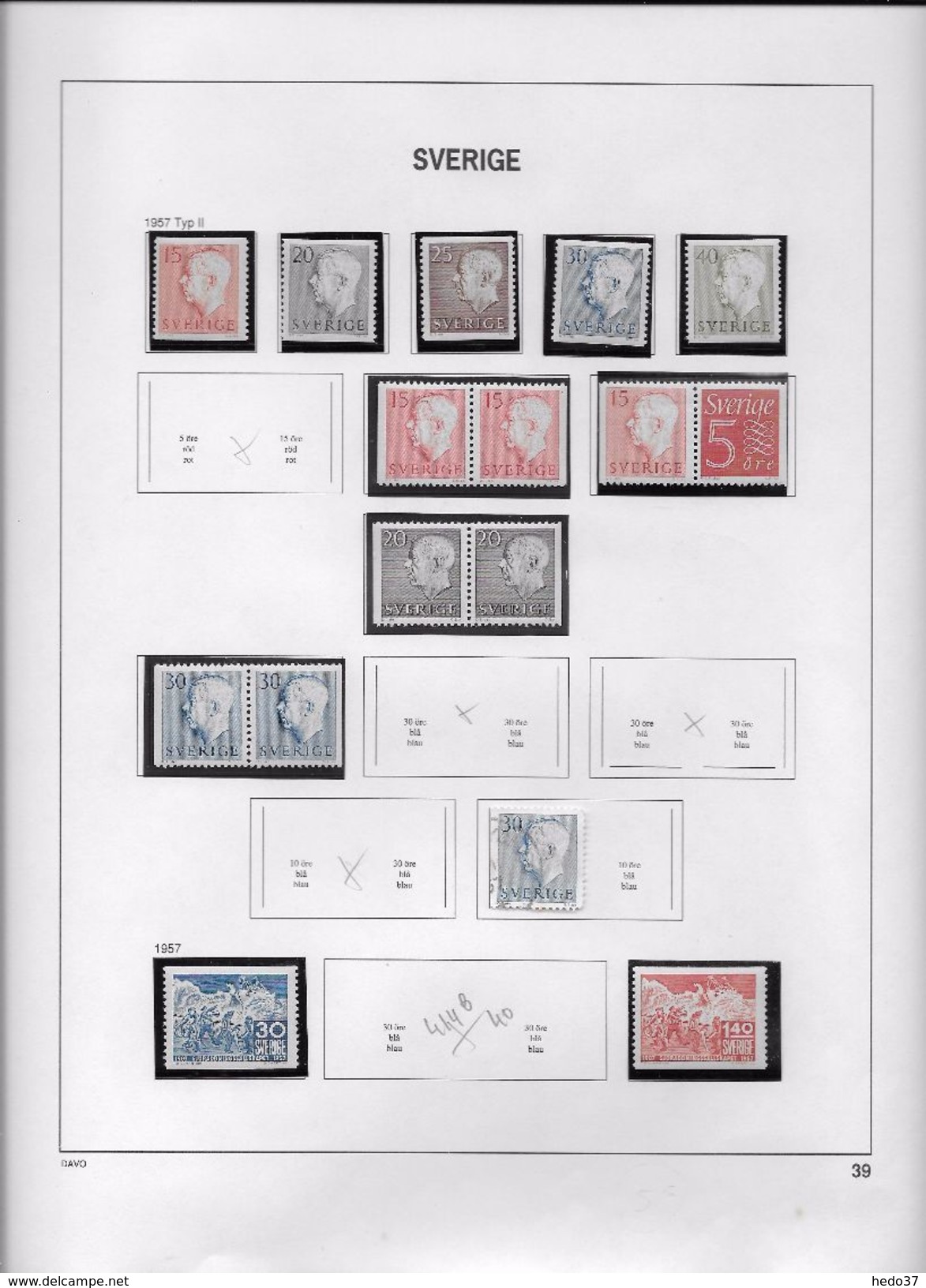 Suède - Collection Vendue Page Par Page - Timbres Neufs** Sans Charnière - TB - Collezioni