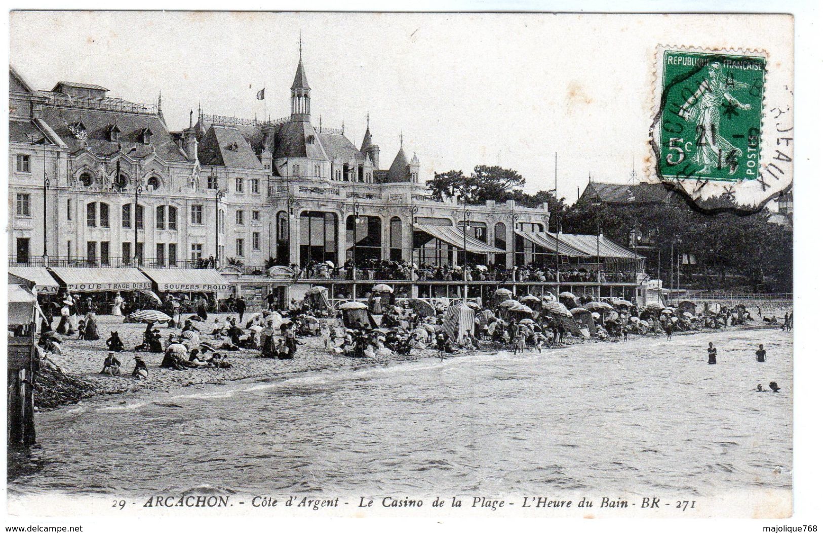 Cpa De Arcachon - Le Casino De La Plage - L'heure Du Bain - - Arcachon