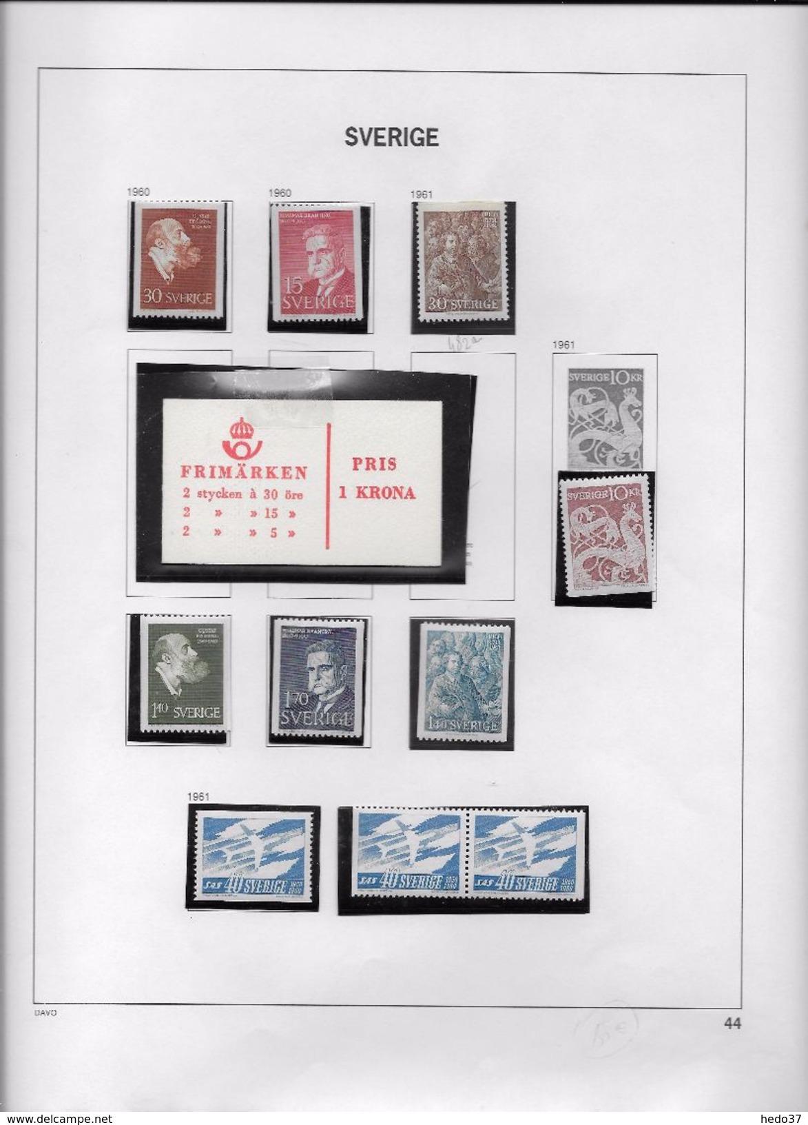 Suède - Collection Vendue Page Par Page - Timbres Neufs** Sans Charnière - TB - Colecciones