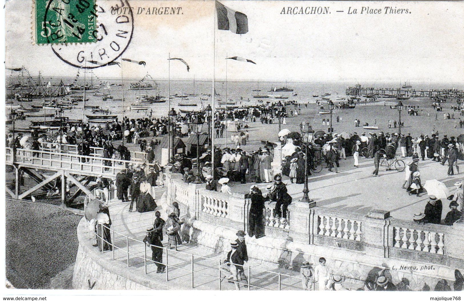 Cpa De Arcachon - La Place Thiers - - Arcachon