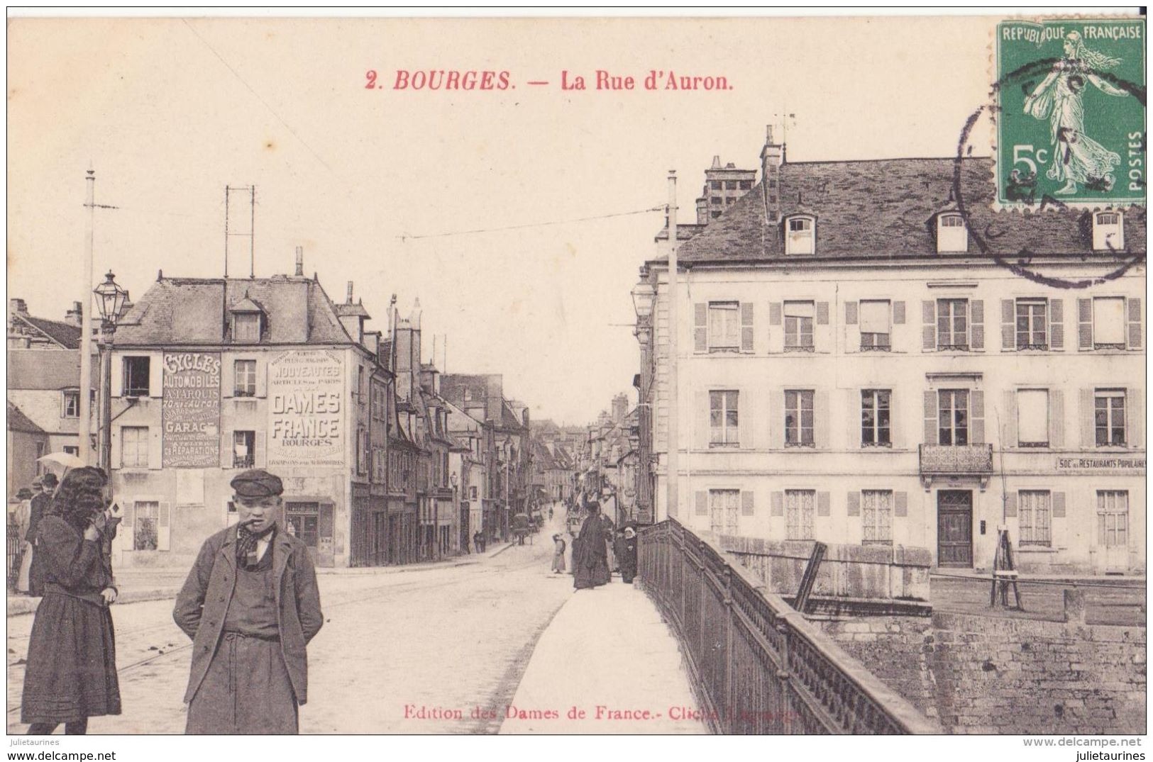 18 BOURGES RUE AURON LE PONT  CPA BON ÉTAT - Bourges