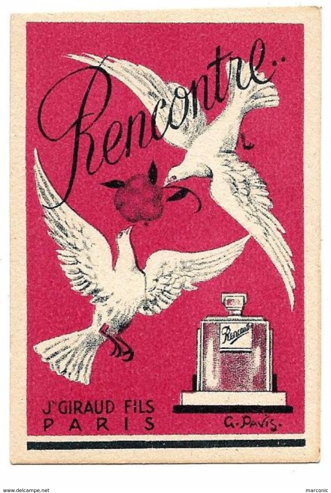 Carte Parfumée  - J. GIRAUD - RENCONTRE - TBE - Vintage (until 1960)