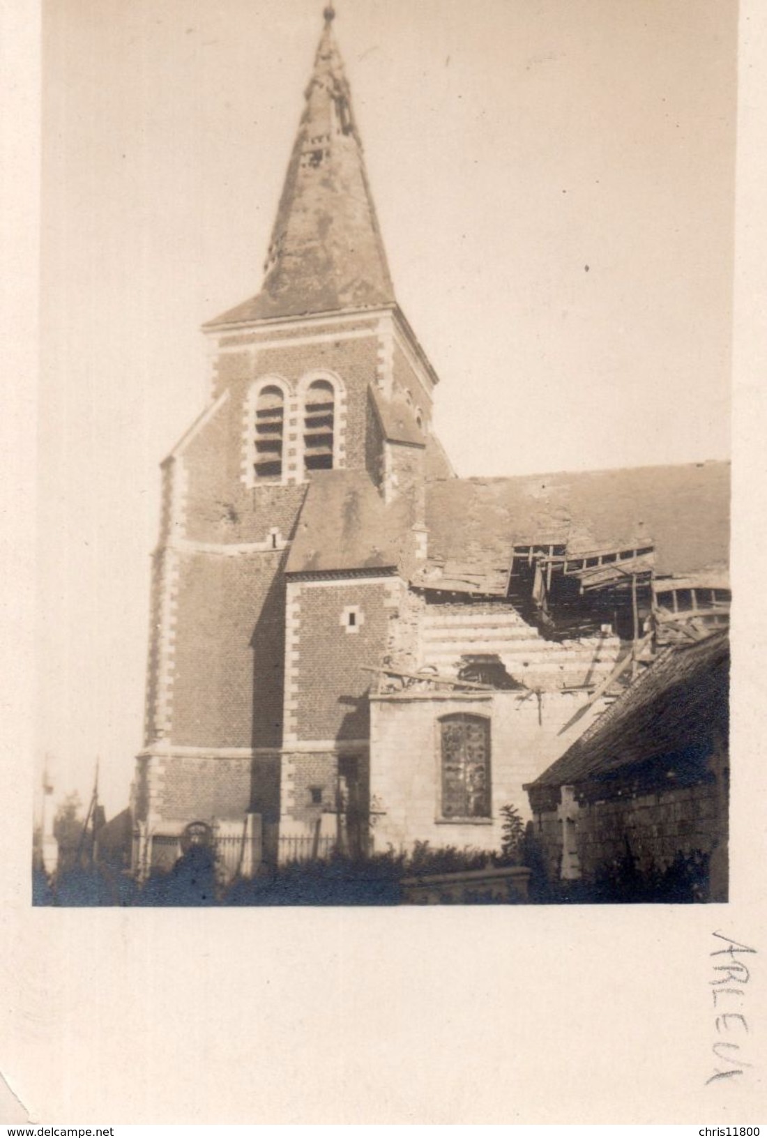 CARTE PHOTO ALLEMANDE - 59 - ARLEUX - L'Eglise - Arleux