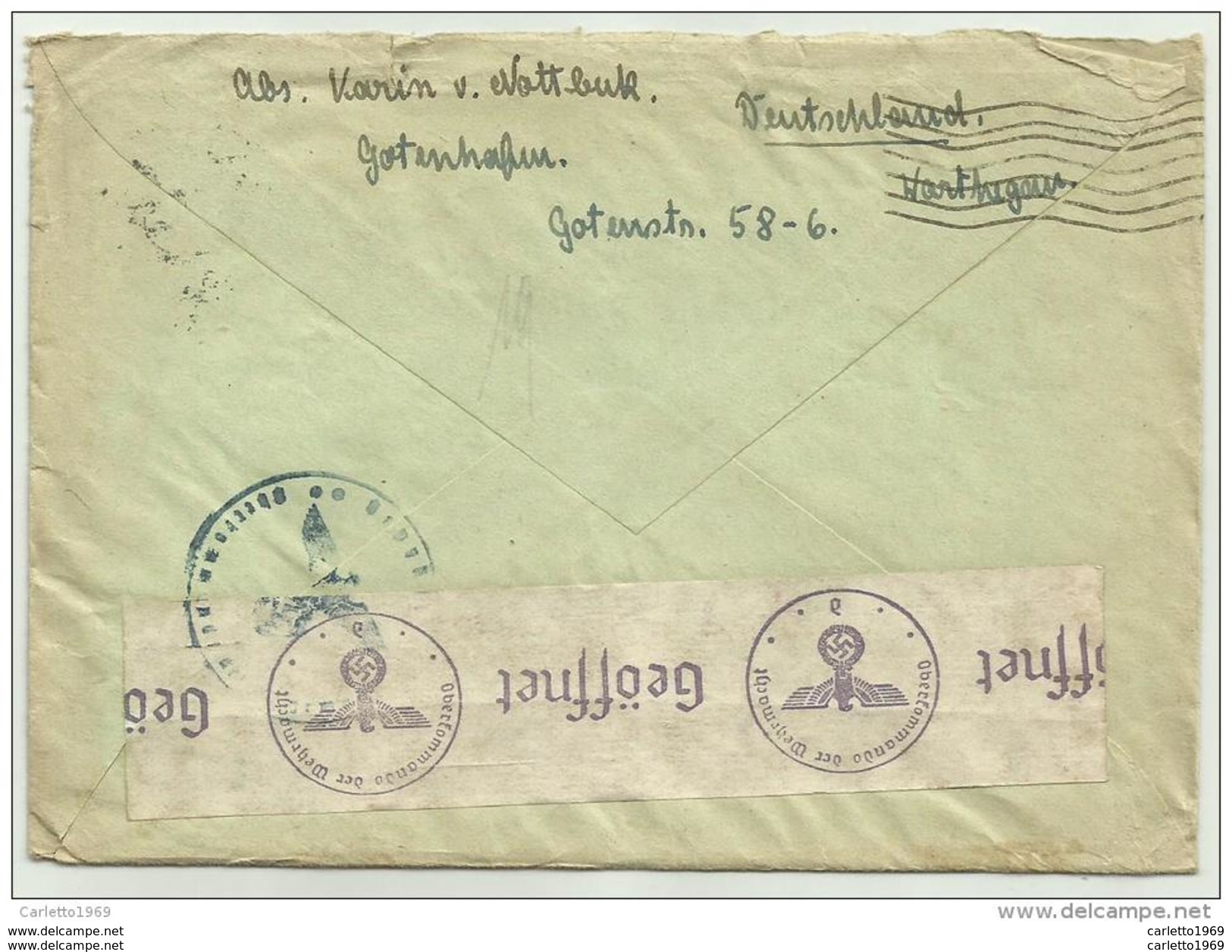 Feldpost Manoscritto  1940 Timbro Censura - Documenti