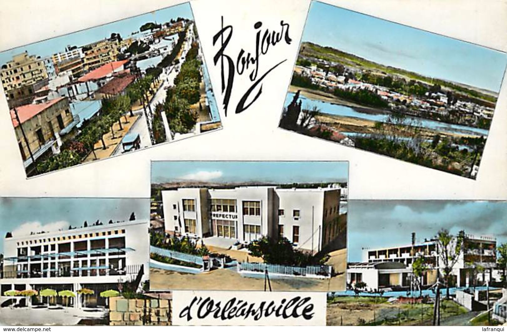 Pays Div -ref  K184- Algerie -bonjour D   Orleansville - Chlef - Multivues  - Carte Bon Etat  - - Chlef (Orléansville)
