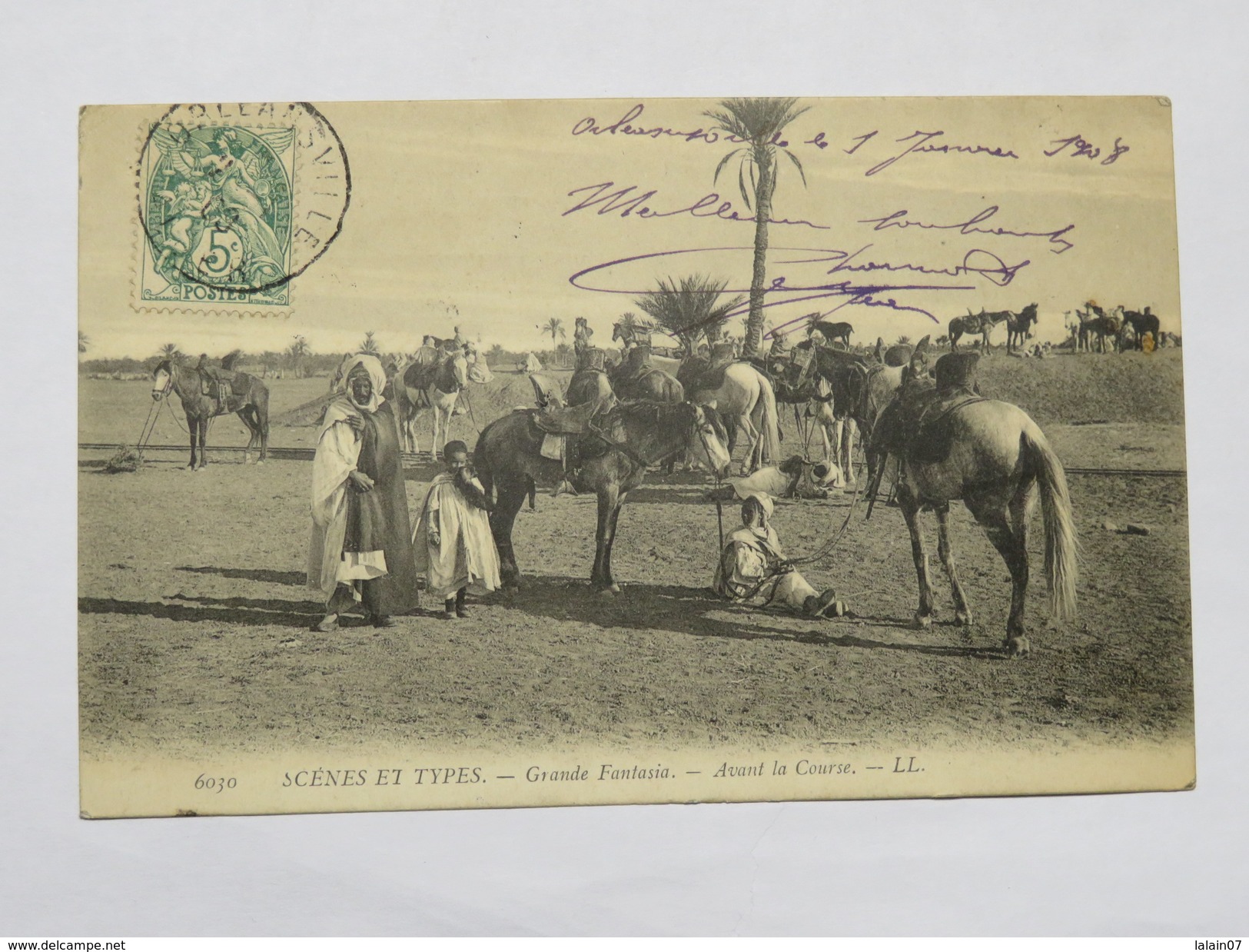 C.P.A. Algérie : Scènes Et Types, Grande Fantasia, Avant La Course, En 1909 - Scenes