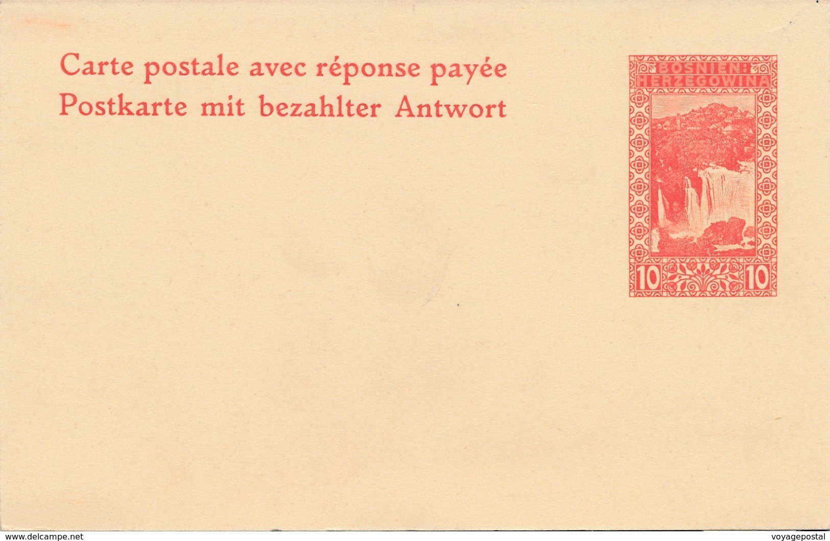 Entier Postal Carte Reponse Neuf 10 Bosnie - Bosnia Herzegovina