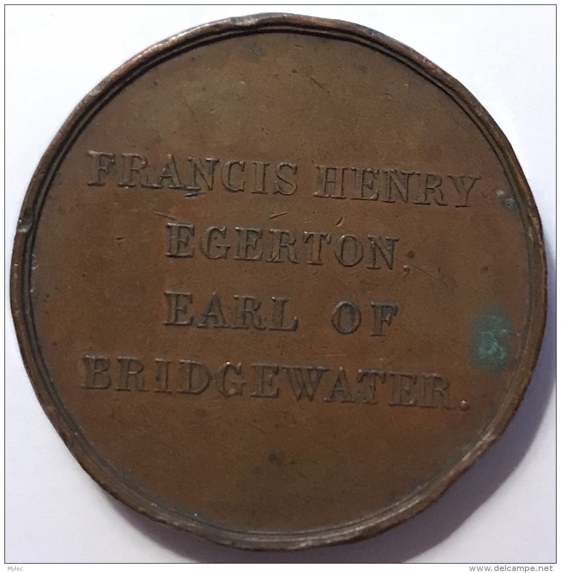 Médaille. Francis Henry Egerton. Earl Of Bridgewater. 40mm - 37gr - Monarchia/ Nobiltà