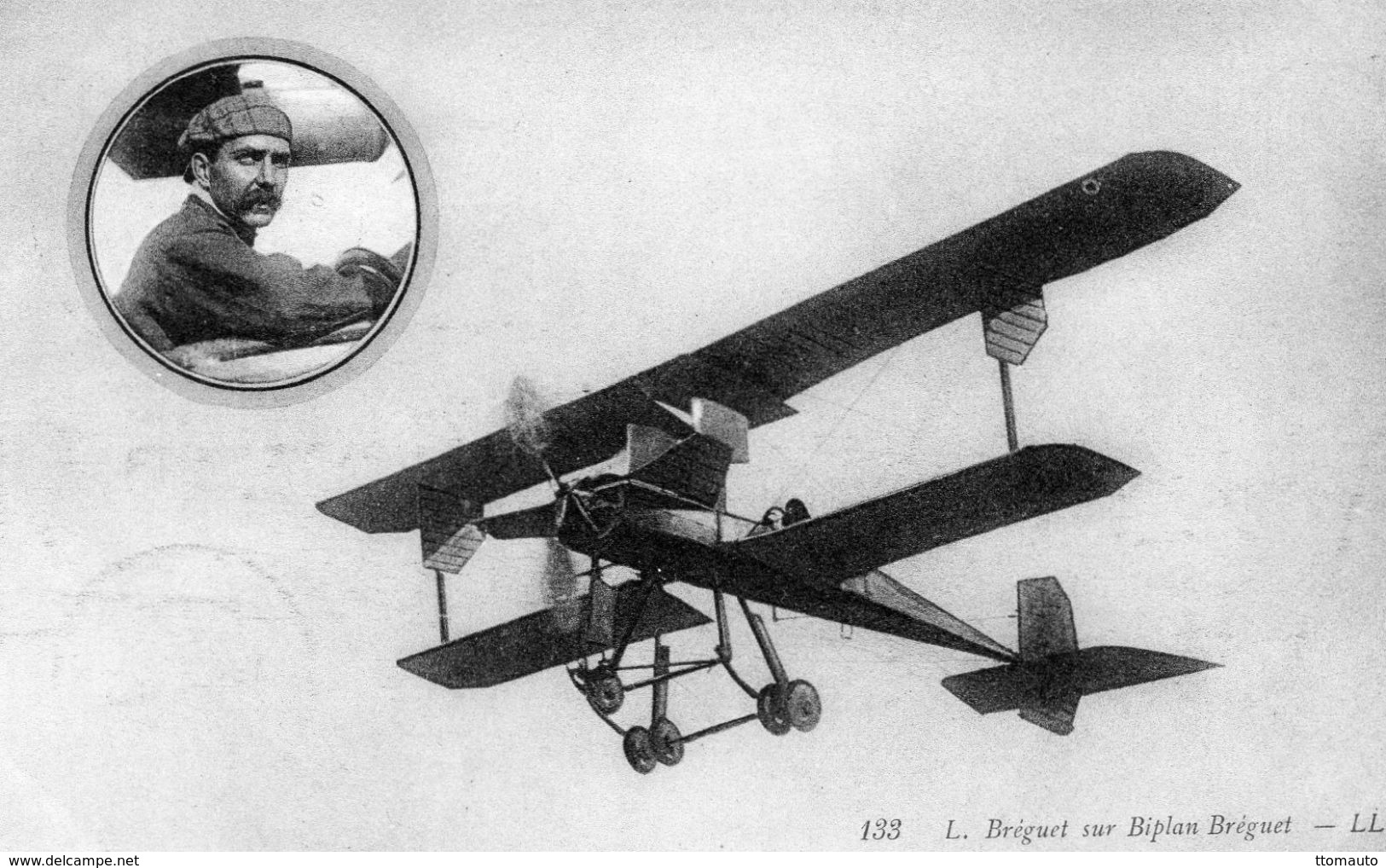 Aviateur L.Bréguet Sur Biplan Bréguet   -  CPA - Flieger