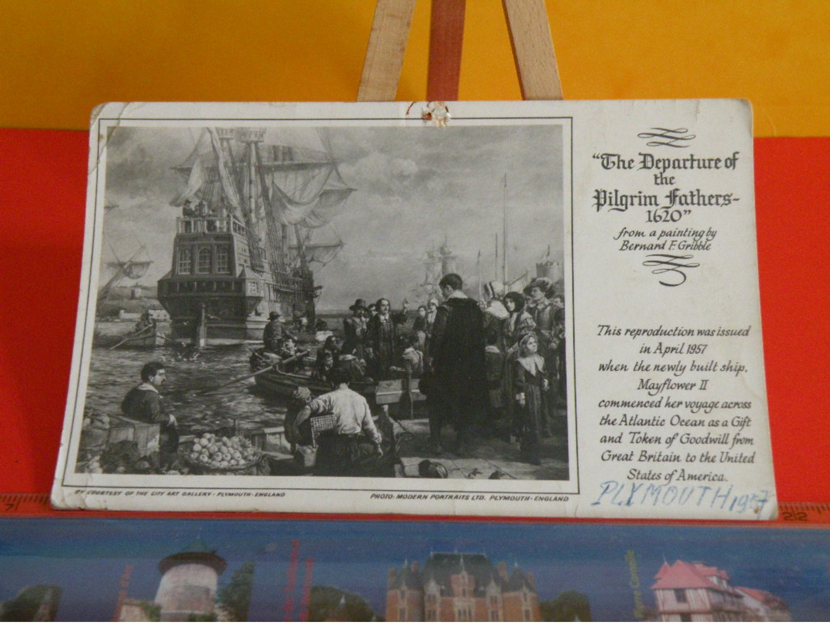 Cartes Postales > Royaume-Uni > Plymouth > Pilgrim Fathers 1620  Mayflower II > Circulé 26 Juillet 1957 - Otros & Sin Clasificación