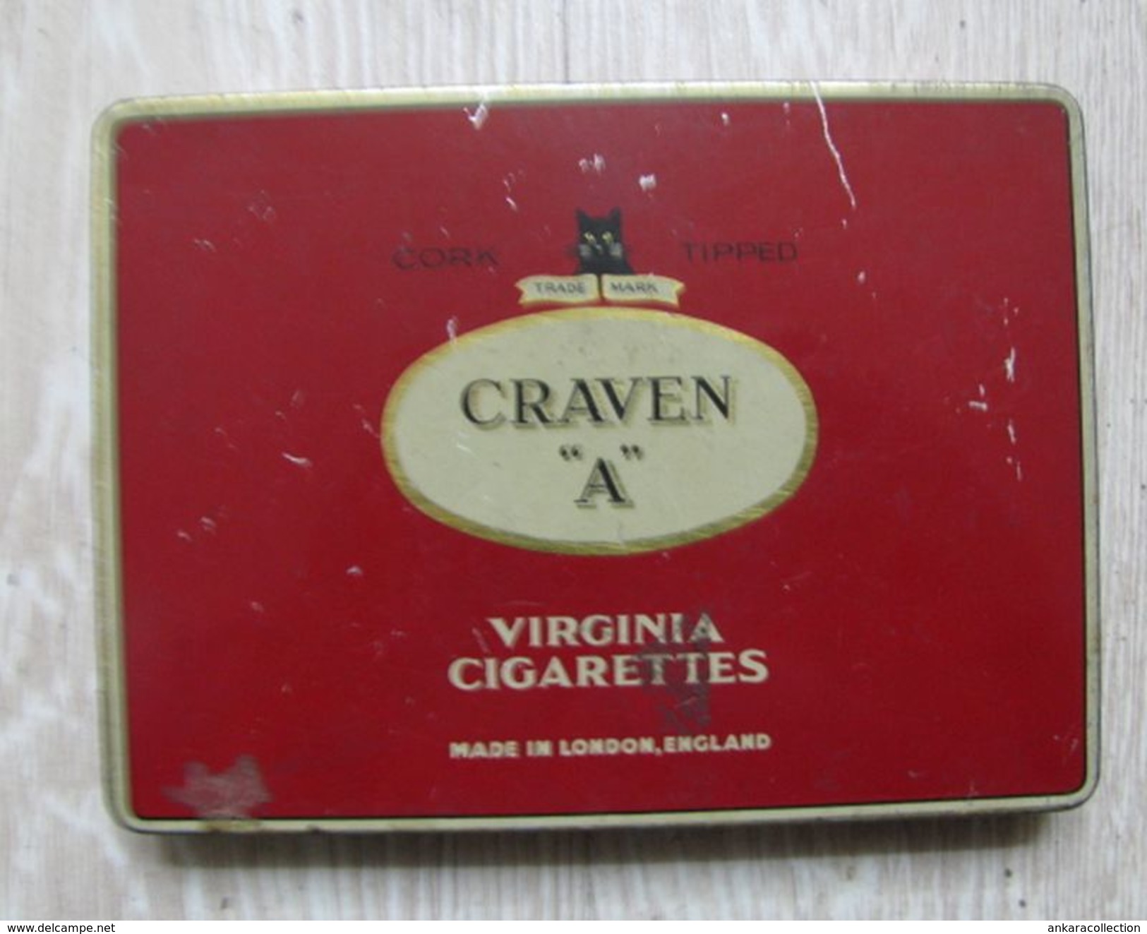 AC - CRAVEN A VIRGINIA CIGARETTES TOBACCO EMPTY TIN BOX FROM TURKEY - Empty Tobacco Boxes