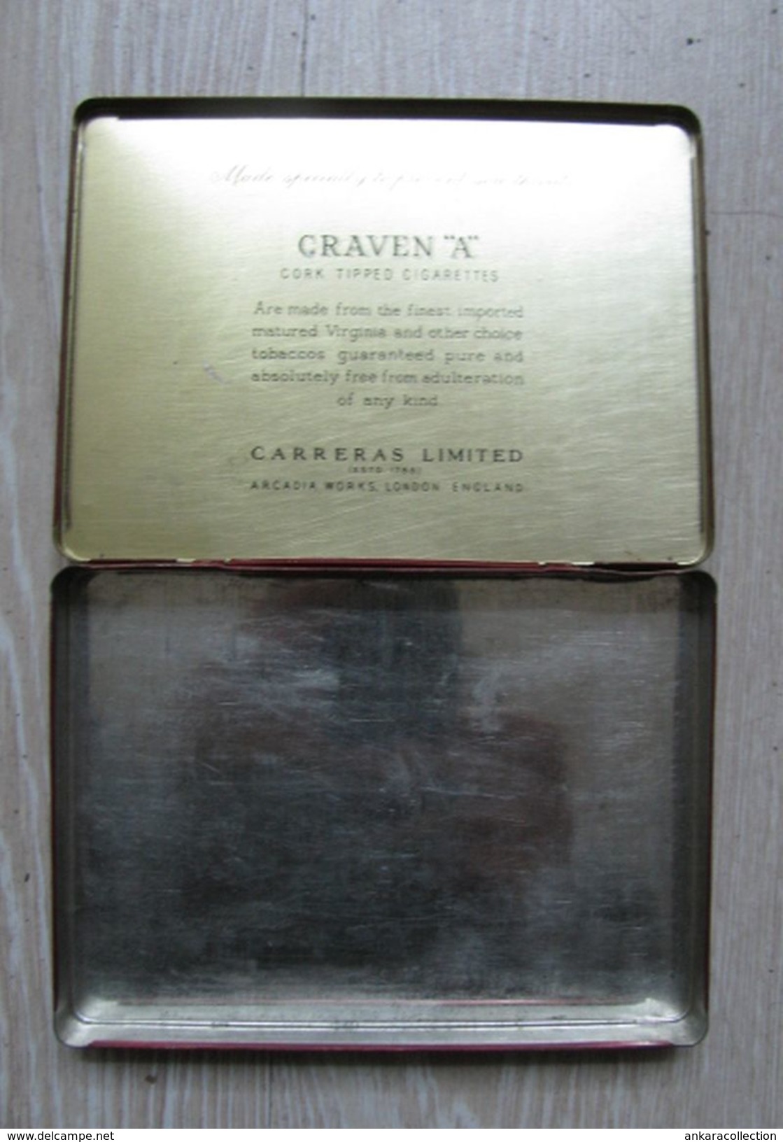 AC - CRAVEN A VIRGINIA CIGARETTES TOBACCO EMPTY TIN BOX FROM TURKEY