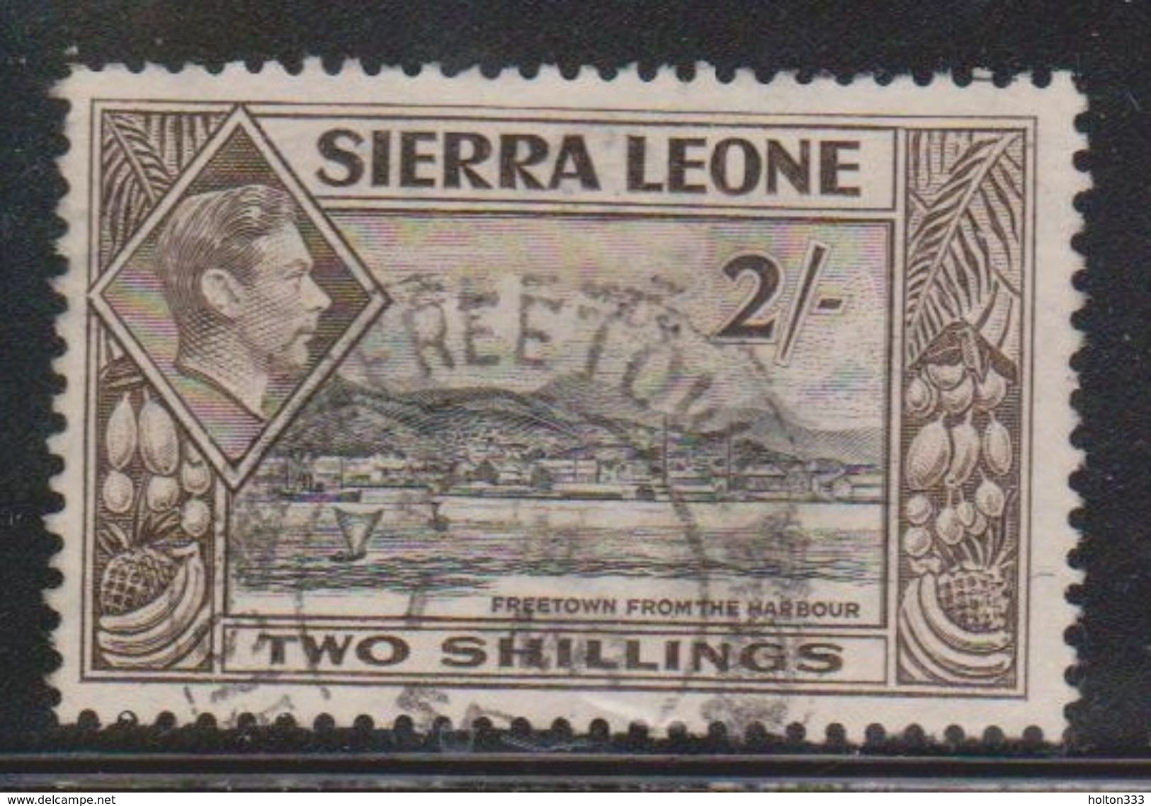 SIERRA LEONE Scott # 182 Used - KGVI & Freetown From The Harbour - Sierra Leone (...-1960)