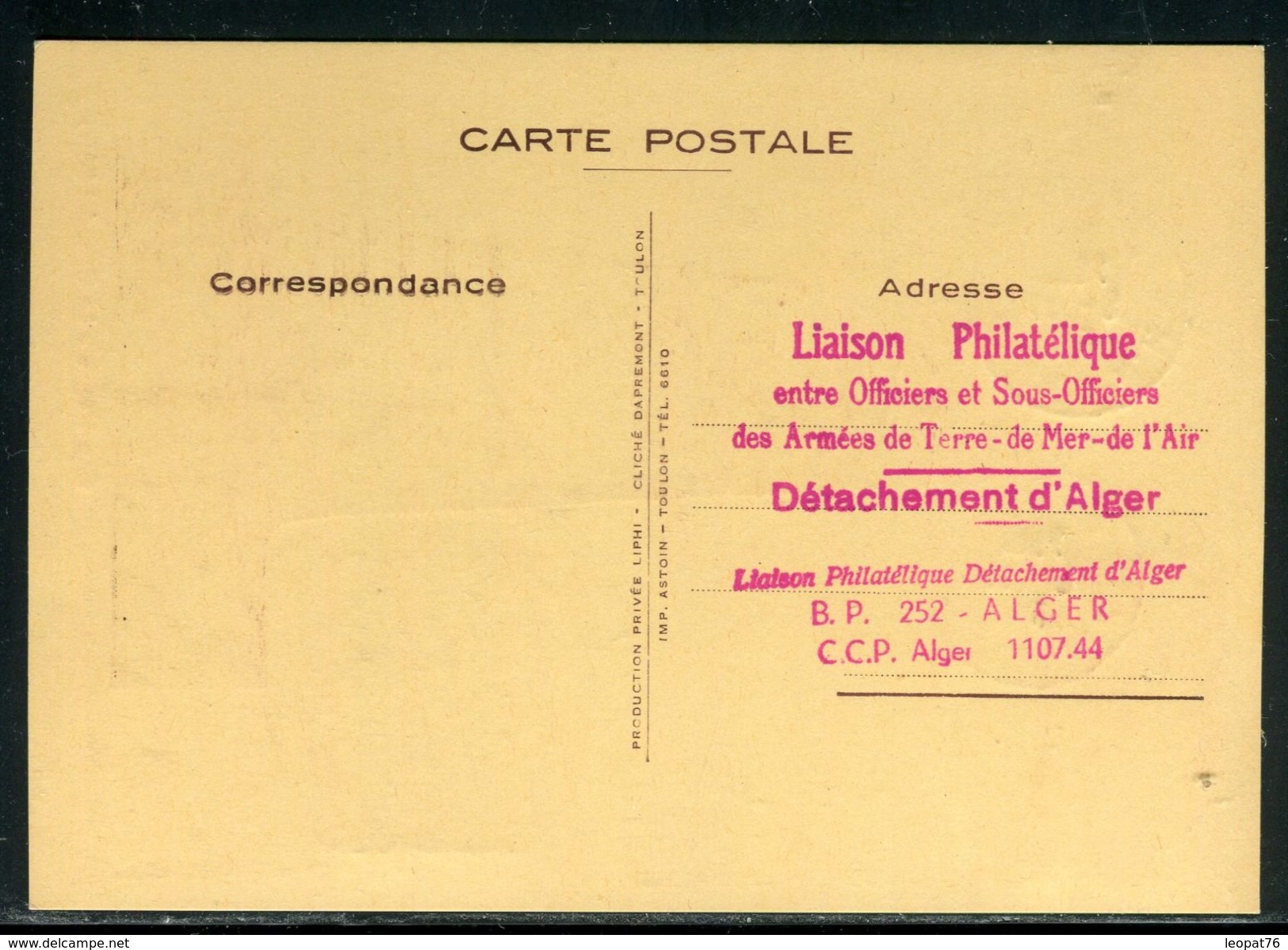 Algérie - Carte Maximum 1954 , Débarquement De Provence - Ref D157 - Maximumkarten