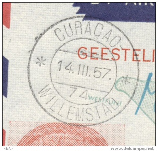 Curacao - 1957 - 2x Congres Geestelijke Volksgezondheid Op FDC Van Willemstad Naar Baarn - Curaçao, Nederlandse Antillen, Aruba