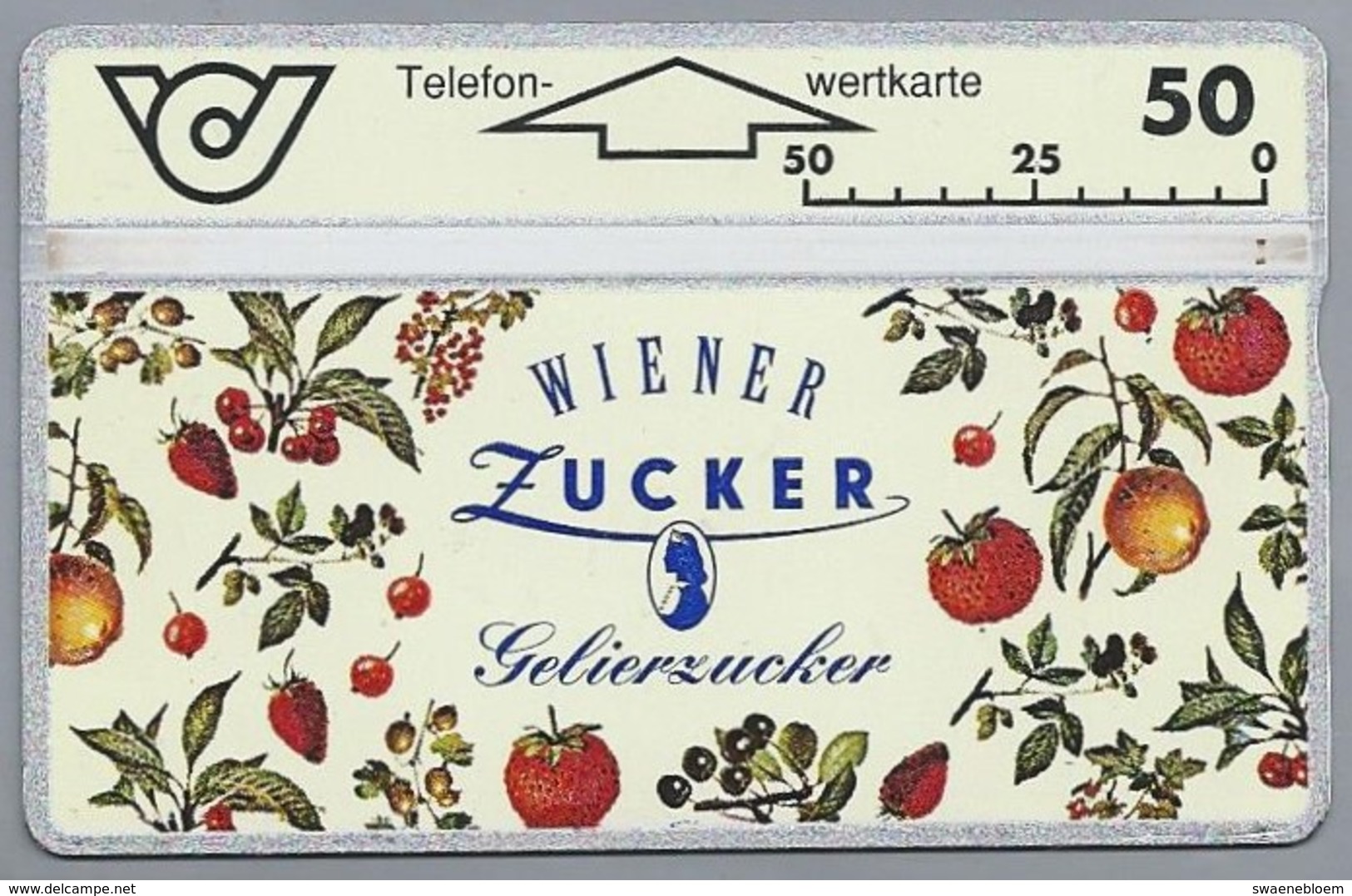 AT.- ÖSTERREICH. AUSTRIA. Telefon-wertkarte. Telefonwertkarte. WIENER ZUCKER Gelierzucker. 2 Scans - Oostenrijk