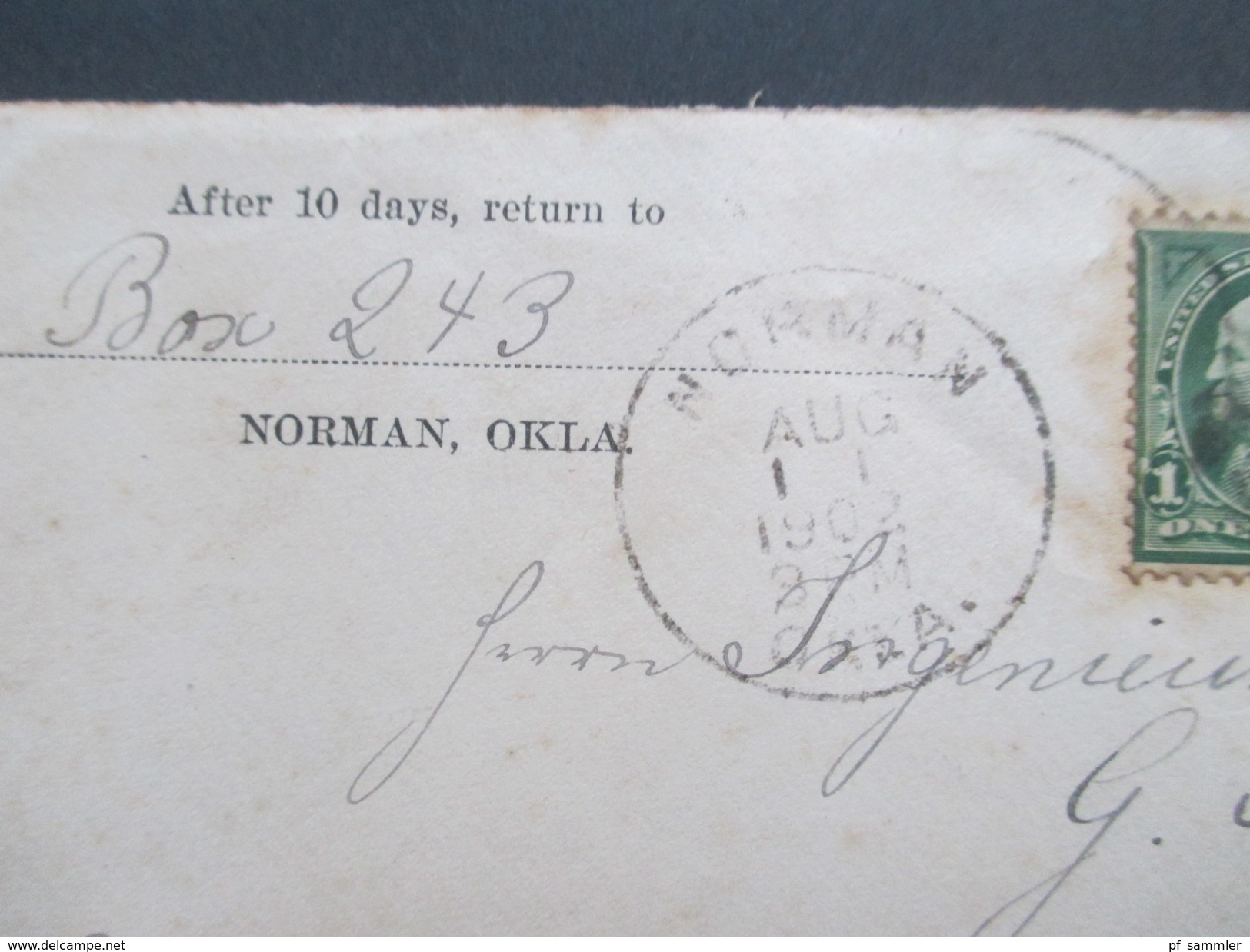 USA 1902 Ganzsache Mit Zusatzfrankatur 126  Norman Okla. Verschiedene Stempel. Killer. Nach Münnerstadt Bayern - Briefe U. Dokumente