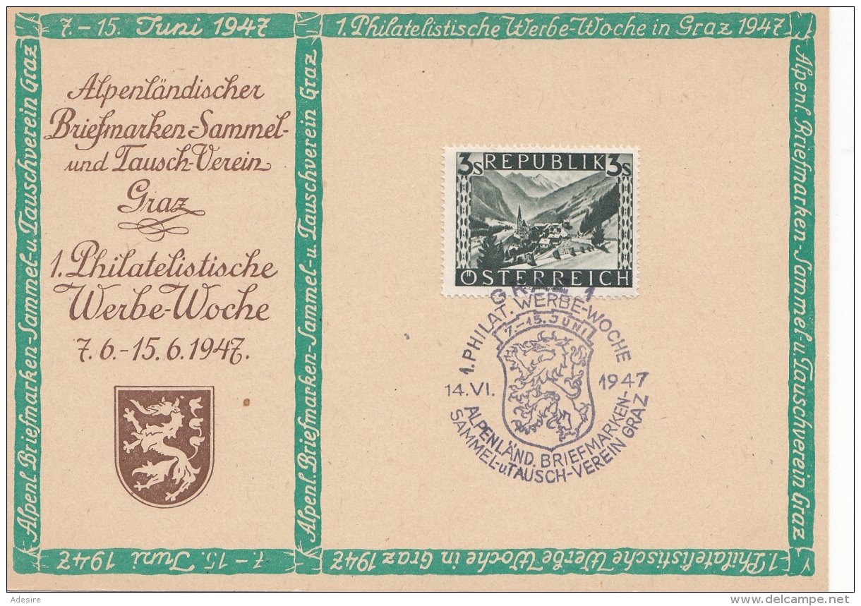 ÖSTERREICH 1947 - Ank773 - 3 S Grün Auf Pk Mit Sonderstempel - Briefe U. Dokumente